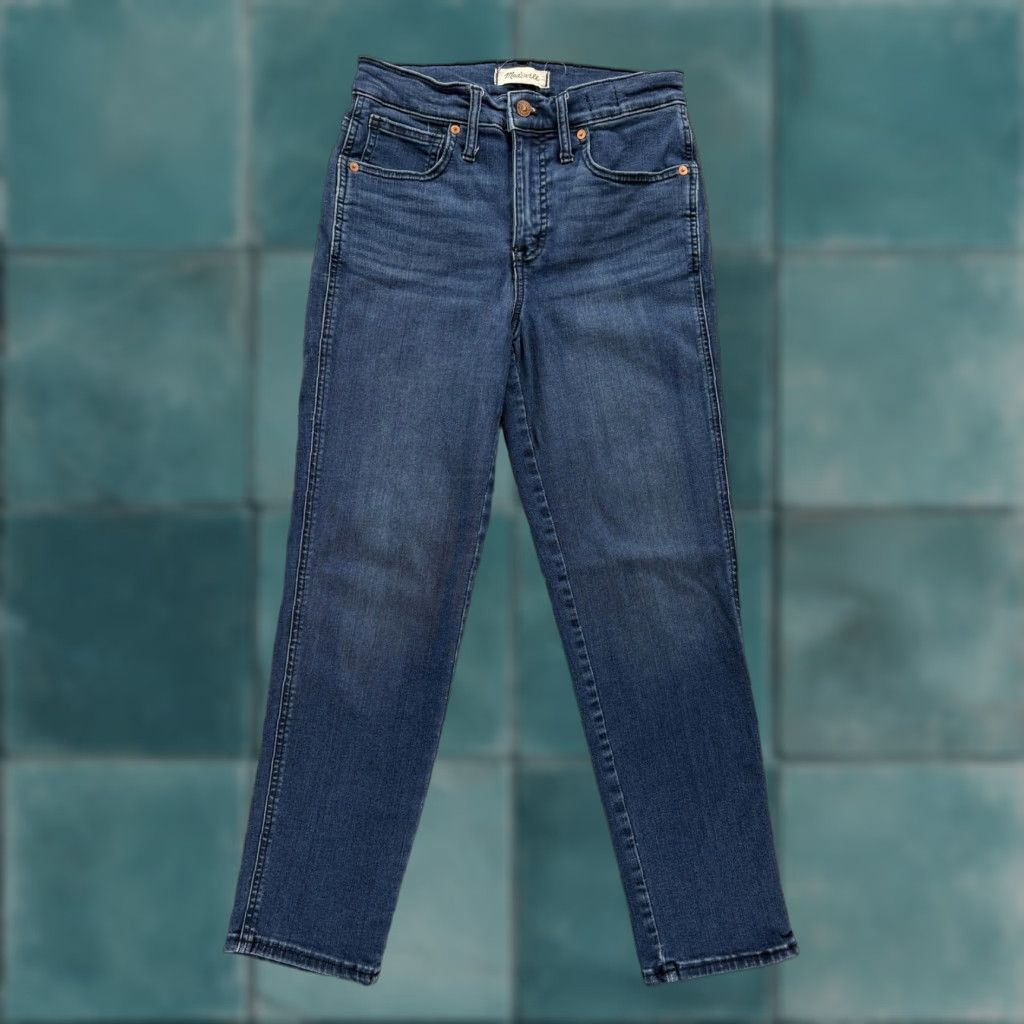 Madewell Madewell Jeans Womens 27 Blue Medium Wash Slim Stretch Denim Mid-Rise Stovepipe 5-Pocket Zipper Button Size 27" / US 4 / IT 40 - 1 Thumbnail