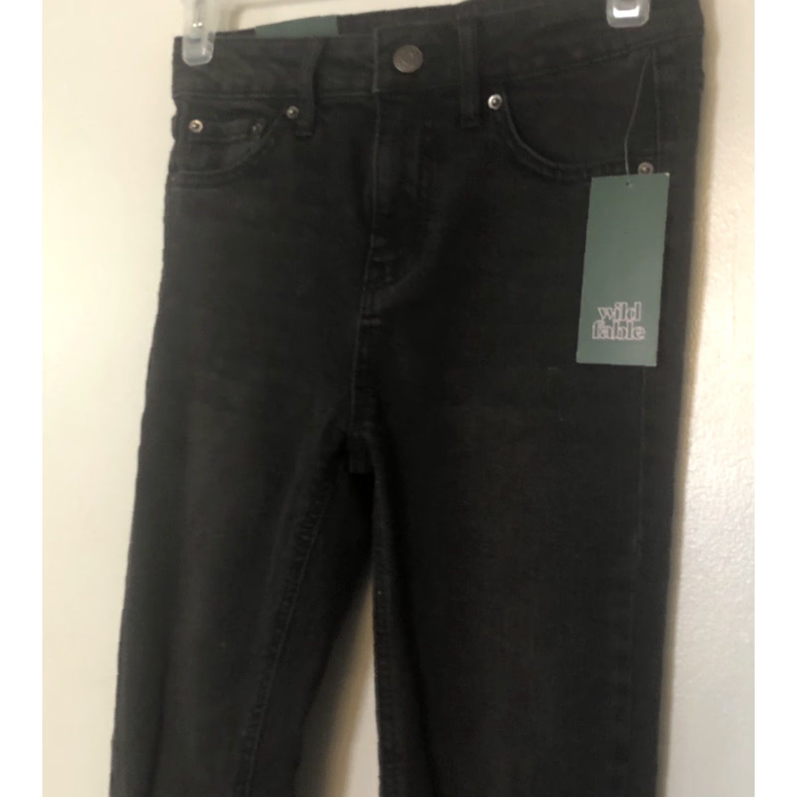 Vintage Wild Fable Jeans Skinny Women Black High Rise 00 Regular 5-Pocket Comfort Stretch Denim NWT Size 24" / US 00 / IT 34 - 3 Thumbnail