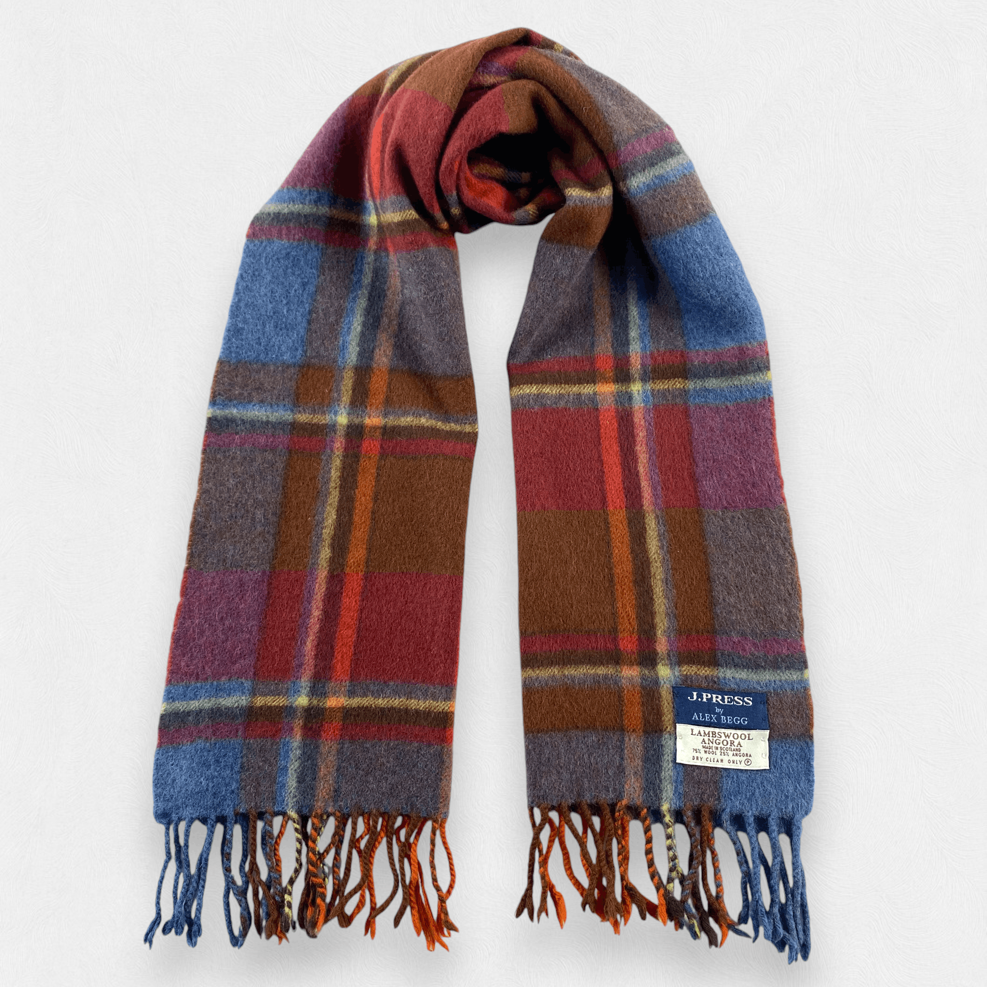 Press x Alex Begg Scarf Plaid Neck Wrap Wool Muffler