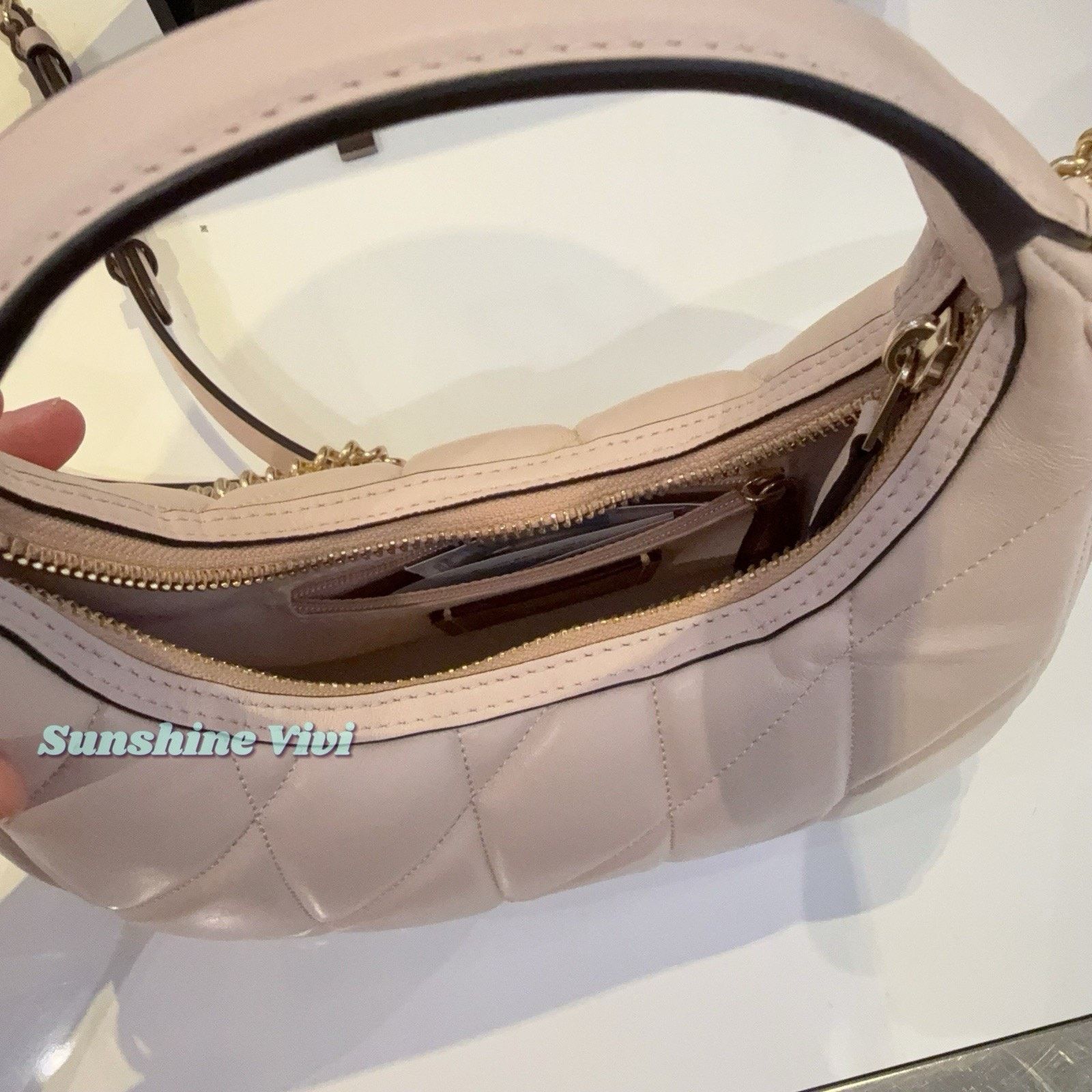 Coach NWT COACH Carmen Mini Crossbody Bag Quilted Gold/Brush CY710 Size ONE SIZE - 6 Thumbnail