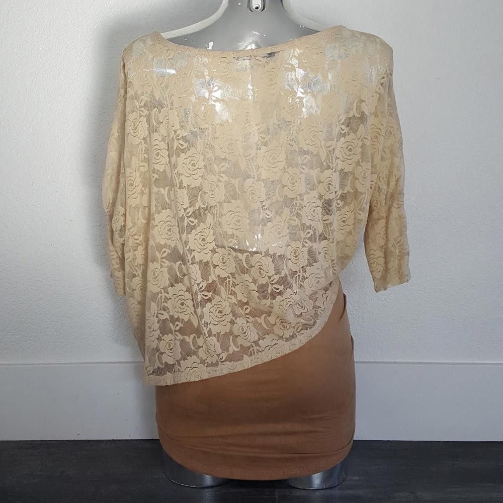 Designer Cream Lace Detailed Melville Blouse Size ONE SIZE - 2 Thumbnail