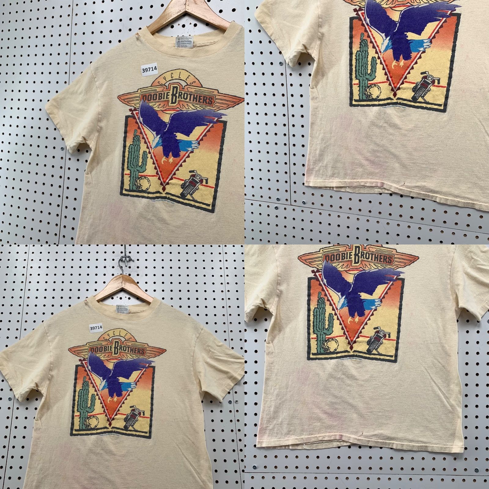 Vintage Vintage 80s Doobie Brothers Band Tee Shirt Mens L Fits Small Beige Eagle 18.5x22.5 Size US S / EU 44-46 / 1 - 8 Thumbnail
