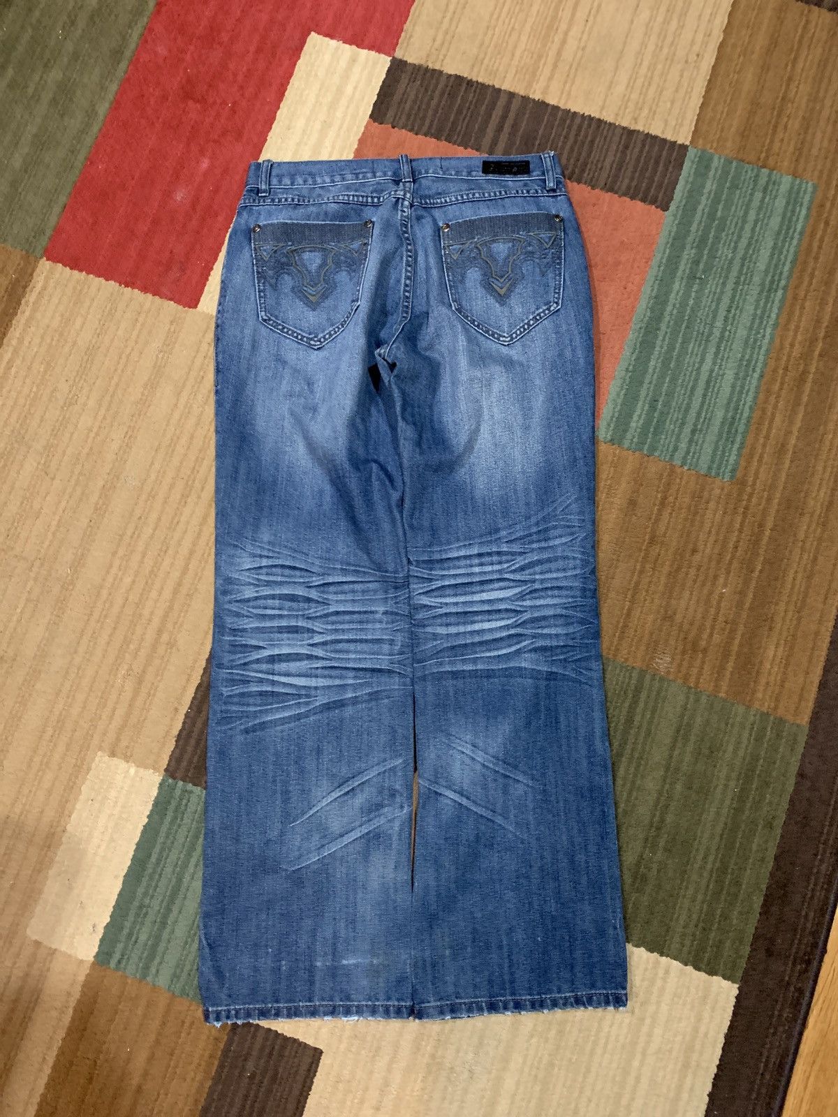 image of Vintage Semetary Haunted Mound Y2K Jeans in Blue, Men's (Size 34)