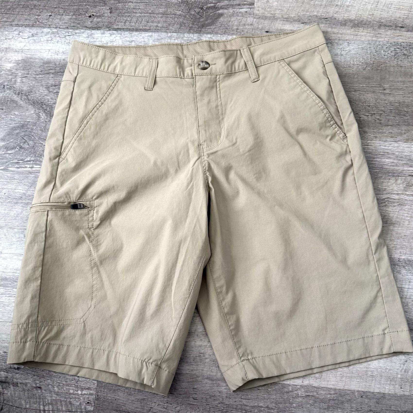 Eddie Bauer Eddie Bauer Cargo Shorts Mens 32 Tan Zipper Stretch 10" Hiking Flat Front Size US 32 / EU 48 - 3 Thumbnail