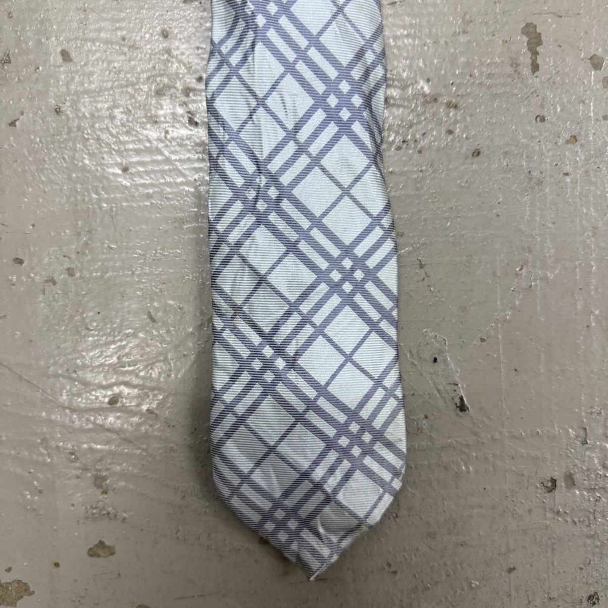 Burberry Vintage Burberry Nova Check Blue Classic Silk Tie Size ONE SIZE - 2 Thumbnail