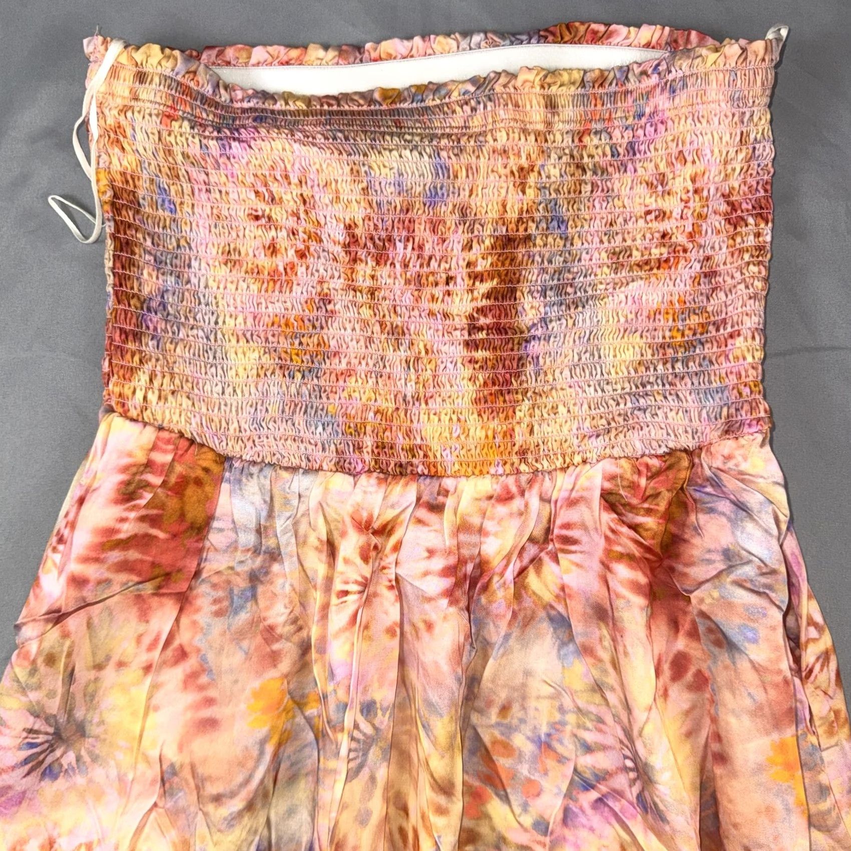 Marine Layer Marine Layer Dress Womens Medium Multicolor Tie Dye Strapless Smocked Maxi Boho Size M / US 6-8 / IT 42-44 - 6 Thumbnail