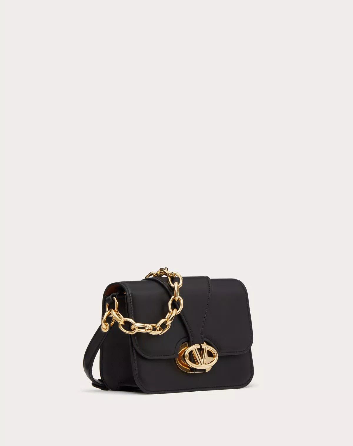 Valentino oc11z0725 Size:OS/Leather Shoulder Bag With Chain in Black Size ONE SIZE - 2 Thumbnail