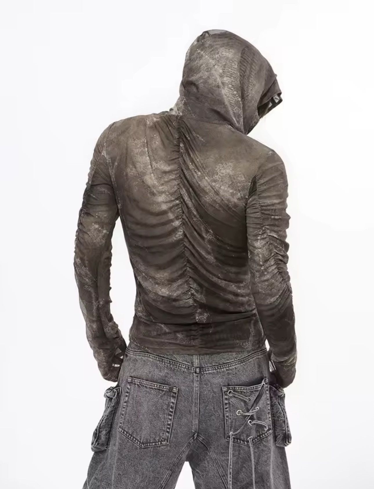 Japanese Brand Streetwear Designer Pleated Vintage Long Sleeve Hooded Shirt Size US L / EU 52-54 / 3 - 3 Thumbnail
