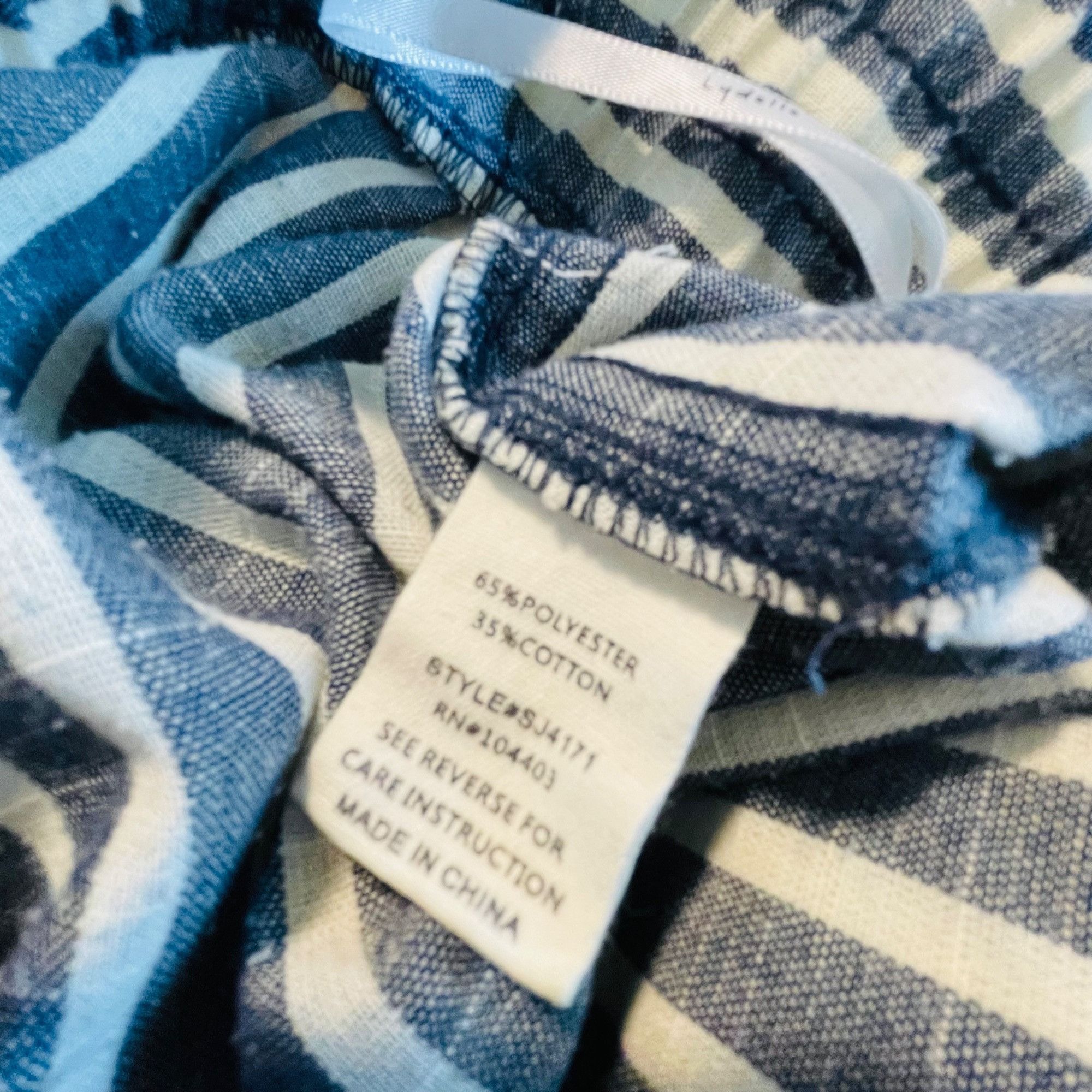 Other Lydelle Women's Striped High-Waisted Pants Small Blue & Whit Size 26" / US 2 / IT 38 - 4 Thumbnail