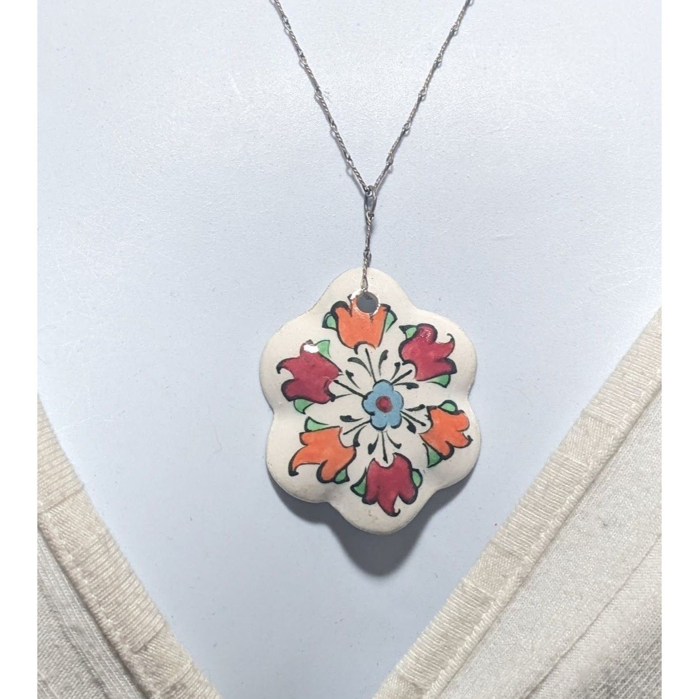 Other Sterling Cottagecore Ceramic Floral Necklace Size ONE SIZE - 5 Thumbnail
