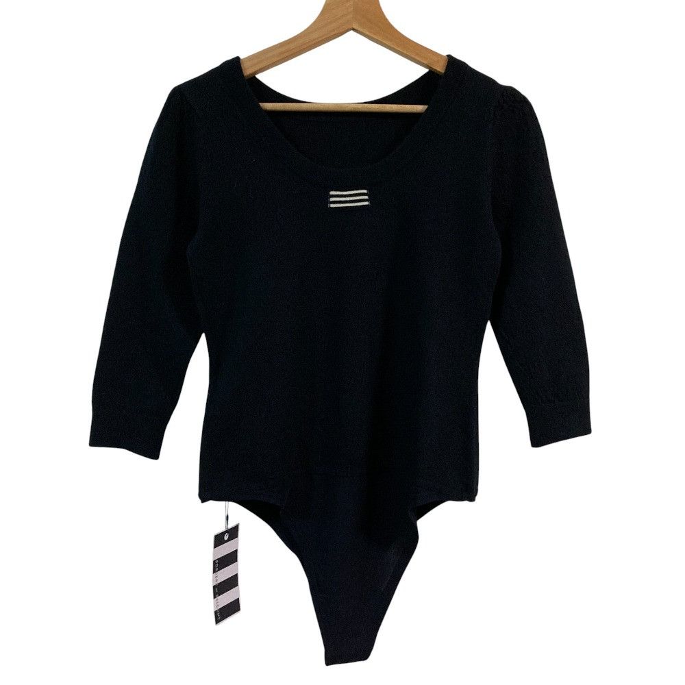 Other Other BORDERS at BALCONY Knit Bodysuit Textile Tops BD2521-1B-18 DUTY FREE for USA Size ONE SIZE - 1 Thumbnail