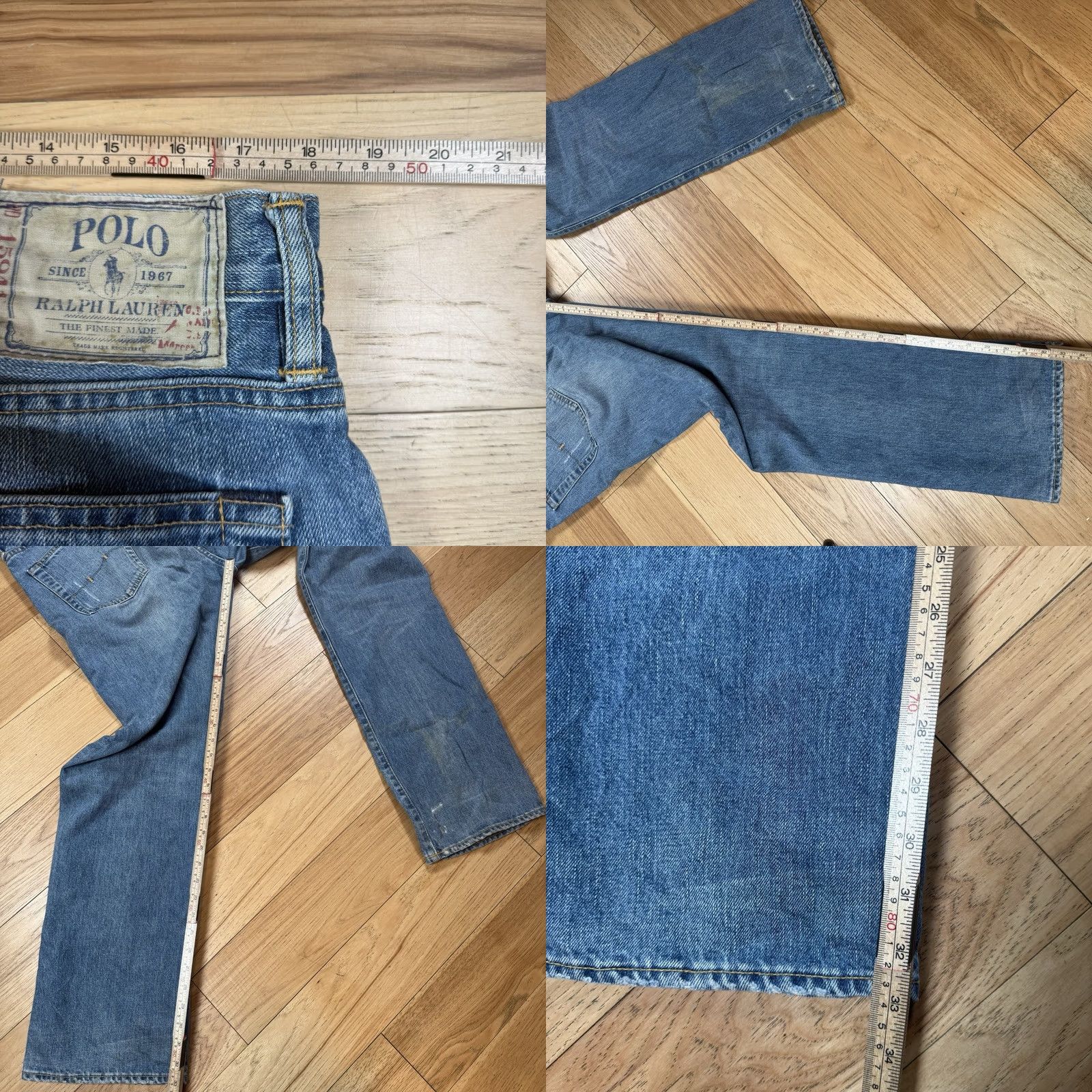 Polo Ralph Lauren VINTAGE Polo Ralph Lauren Jeans Denim Straight Classic Mens 36x33 Beige Light Blue 33 Inseam 35? Size US S / EU 44-46 / 1 - 8 Thumbnail