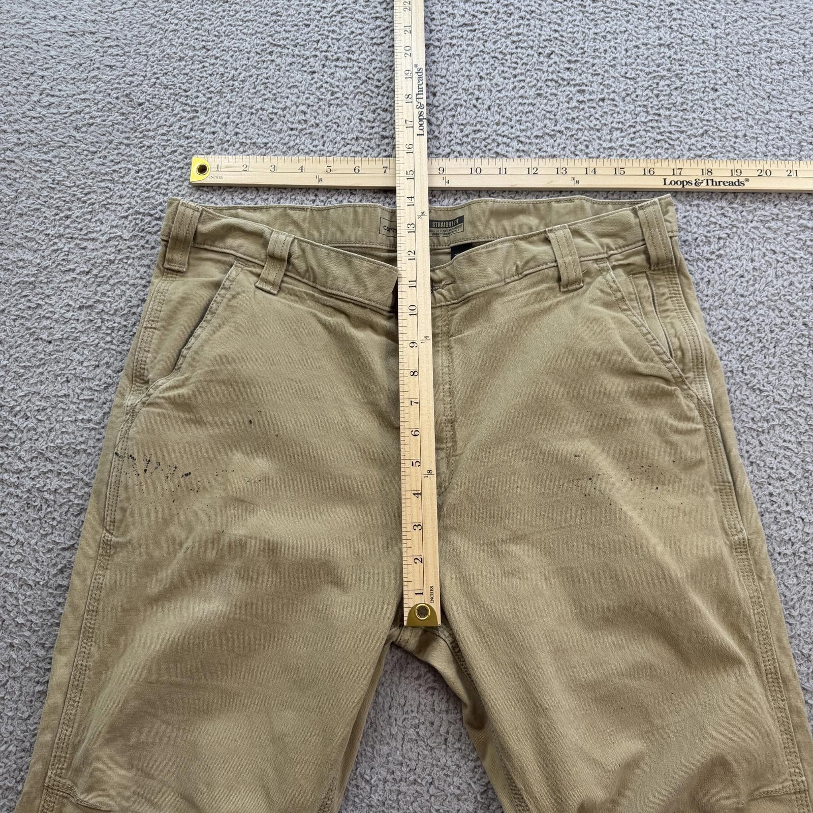 Carhartt Carhartt Straight Fit Work Pants Tan Distressed Paint 38x30 Size US 38 / EU 54 - 3 Thumbnail