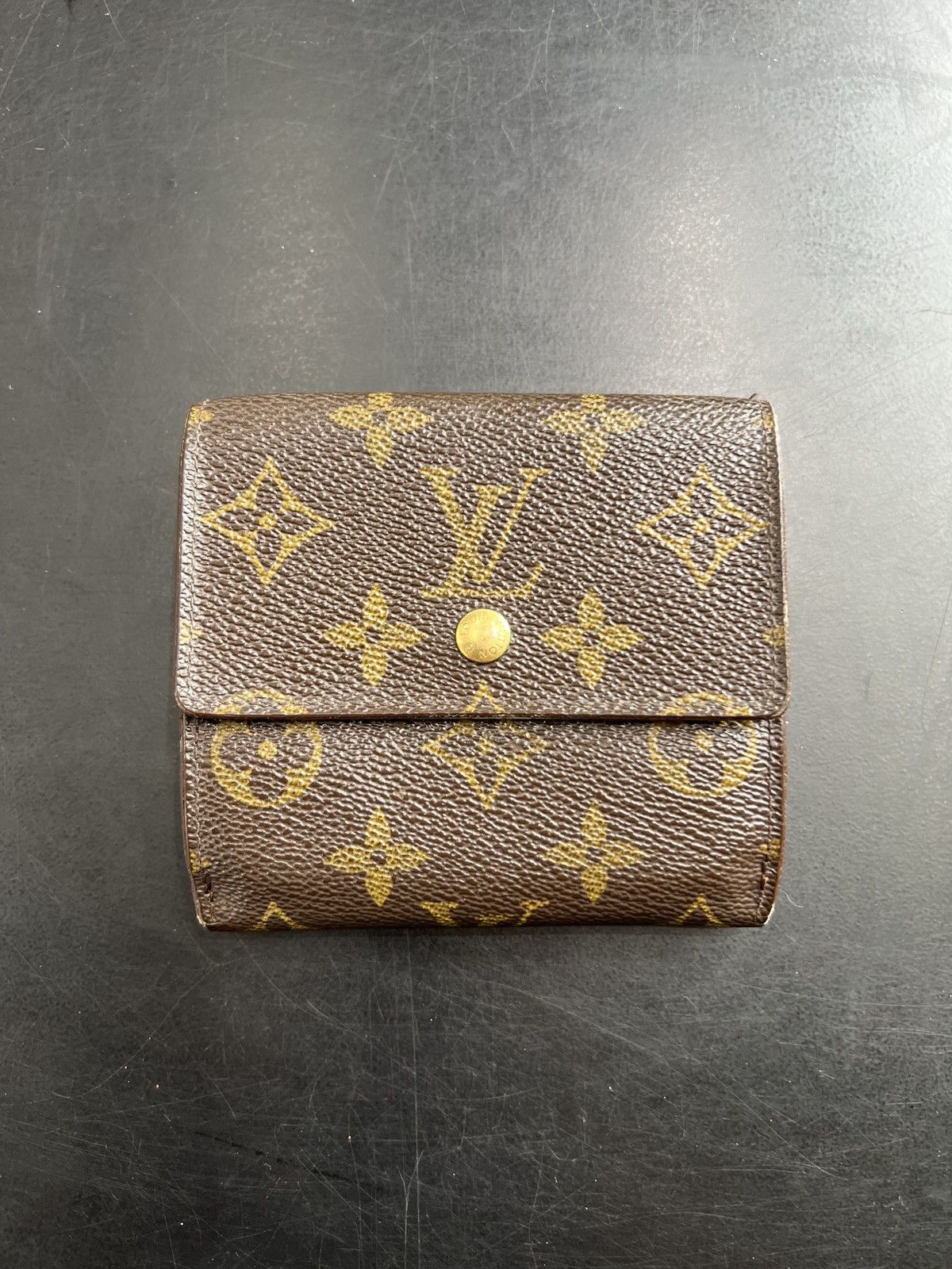 Louis Vuitton × Vintage Louis Vuitton Monogram Leather Button Fold Wallet Size ONE SIZE - 1 Thumbnail