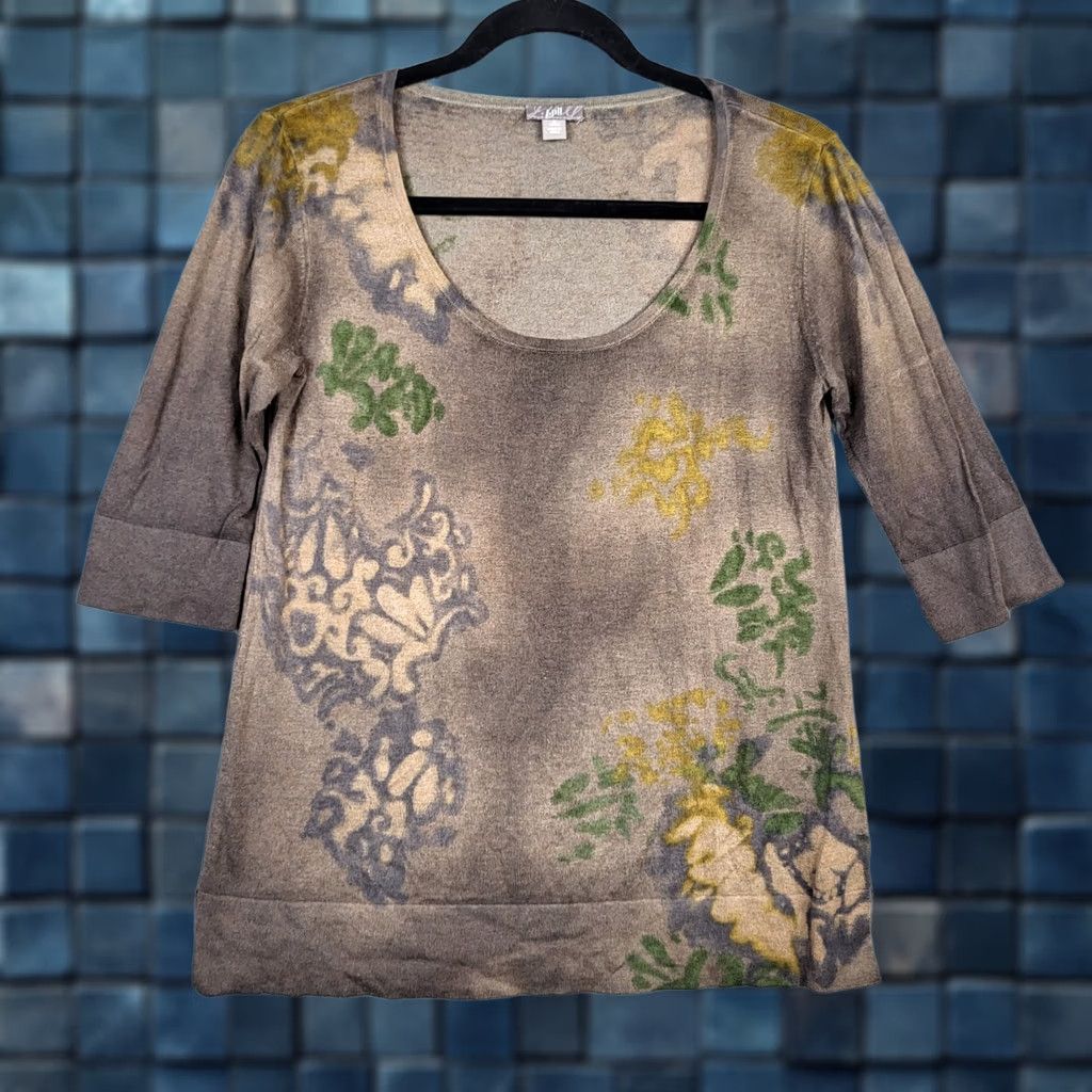 J. Jill J.jill Silk cotton cashmere top Size S Petite 3/4 sleeve brown Women's Size S / US 4 / IT 40 - 1 Thumbnail