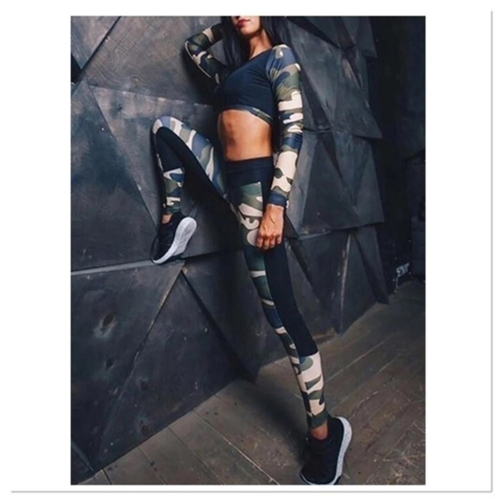 Designer Camo Workout Coord Set NWT​​​​​​​​ Size 32" / US 10 / IT 46 - 3 Thumbnail