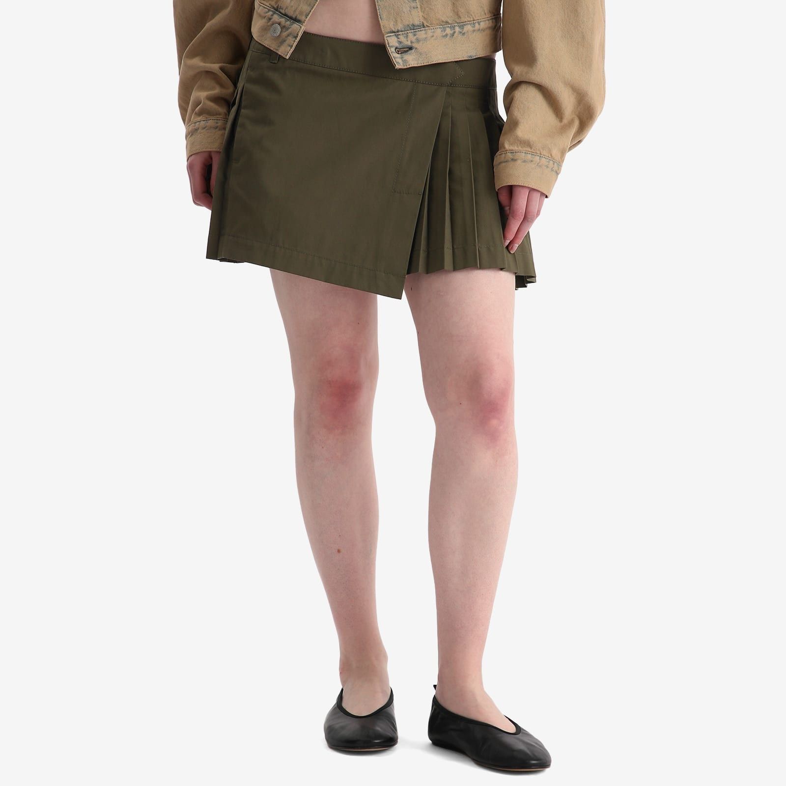 Off-White o1y1225 Mini Skirt in Military Green Size 26" / US 2 / IT 38 - 2 Thumbnail