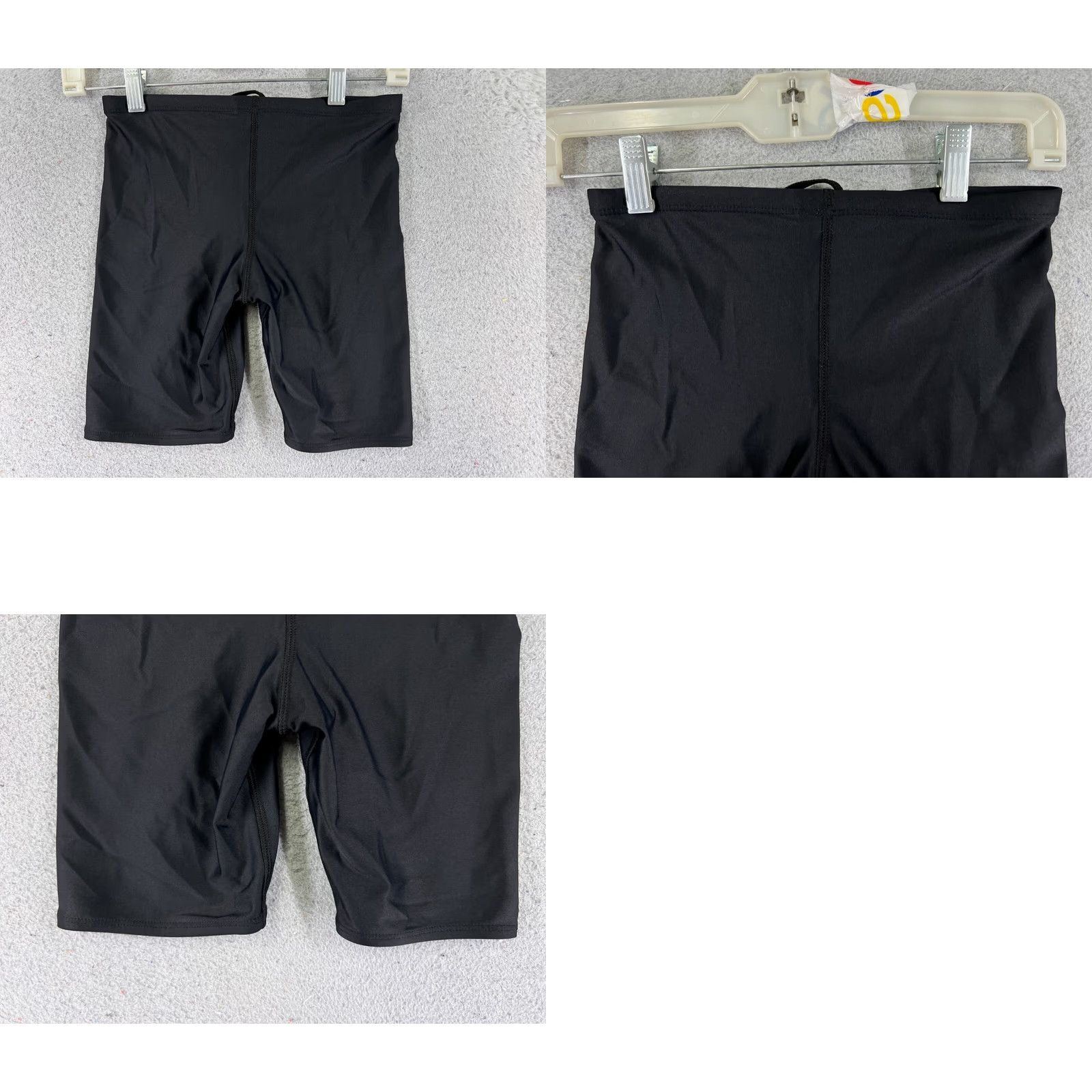 Vintage Jamner Shorts Adult 30 Black Nylon Spandex Blend Swimsuit Unbranded US Made 30x6 Men Bottom Jammer Sports Competitive Lifeguard Training Water Polo Size US 30 / EU 46 - 9 Thumbnail