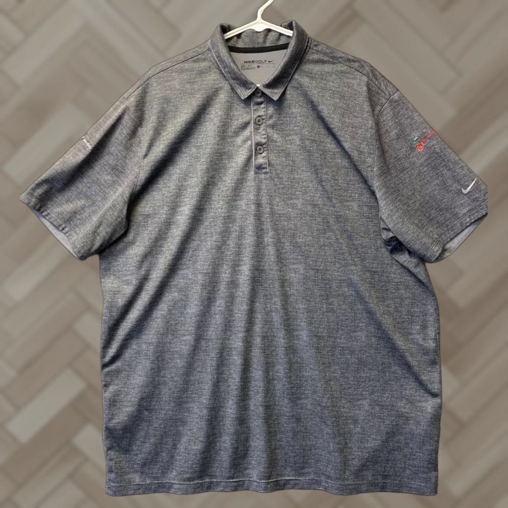 Nike Nike Shirt XL Gray Striped Logo Polo Golf Golfer Activewear Mens Size US XL / EU 56 / 4 - 1 Thumbnail