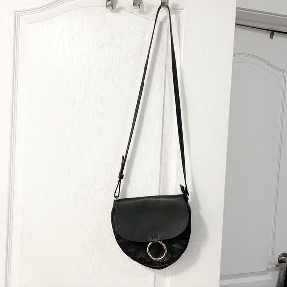 H&M H&M women's Saddle Crossbody Bag pebbled leathered Black Size ONE SIZE - 7 Thumbnail