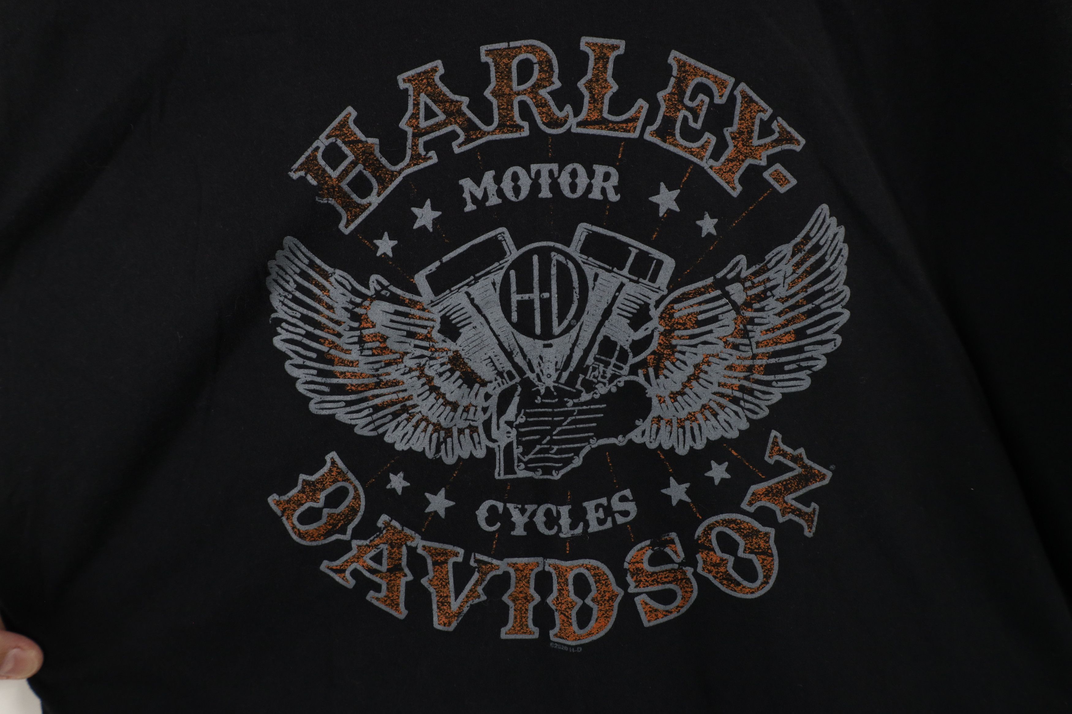 Harley Davidson × Vintage Y2K Harley Davidson Spell Out Tie Sleeve Tunic T-Shirt Black Size 3XL / US 20-22 - 4 Thumbnail