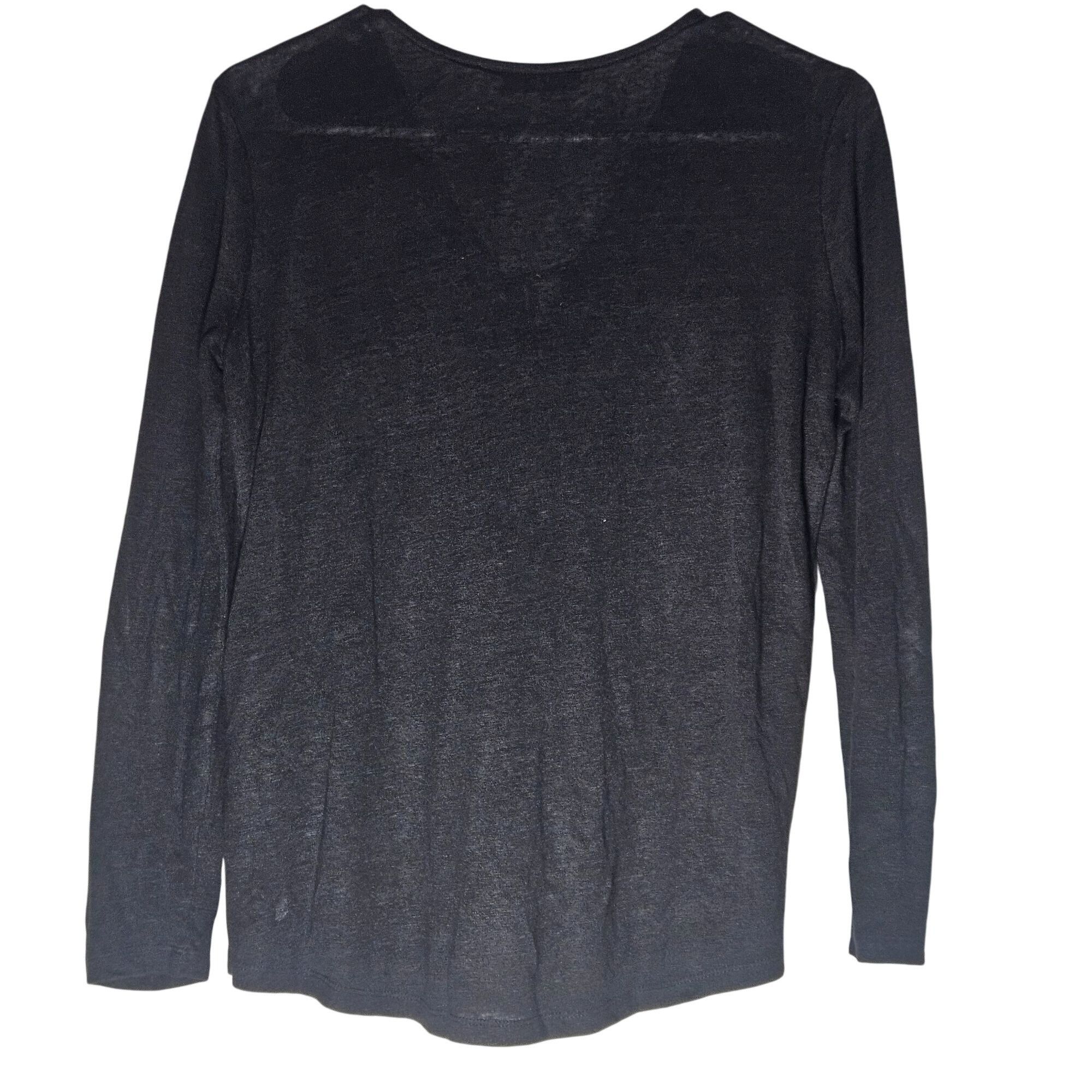 Sandro Sandro Paris Black Silk Linen S Top Luxe Minimalist Parisia Size S / US 4 / IT 40 - 3 Thumbnail