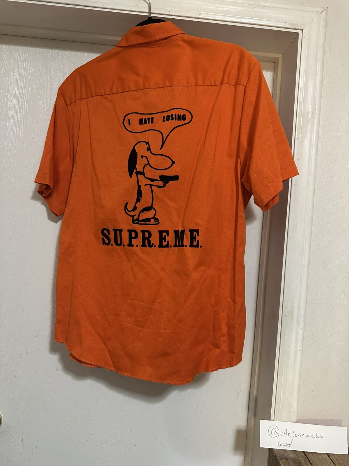 Supreme Supreme Dog (Snoopy) S/S Work Shirt - Orange, Medium Size US M / EU 48-50 / 2 - 2 Thumbnail