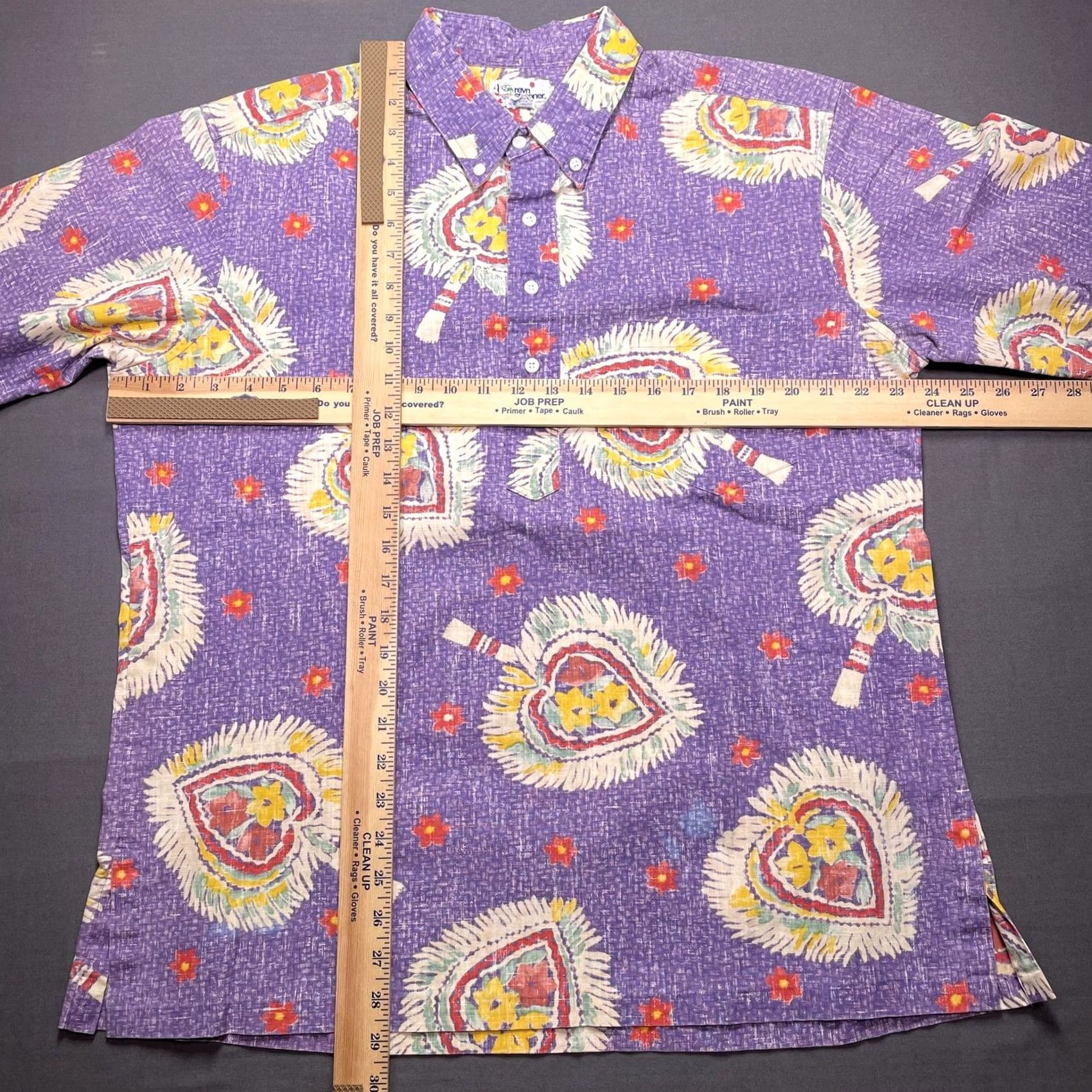 Reyn Spooner VINTAGE Reyn Spooner Shirt Mens XL Purple Heart Hawaiian Aloha Short Sleeve USA Size US XL / EU 56 / 4 - 3 Thumbnail