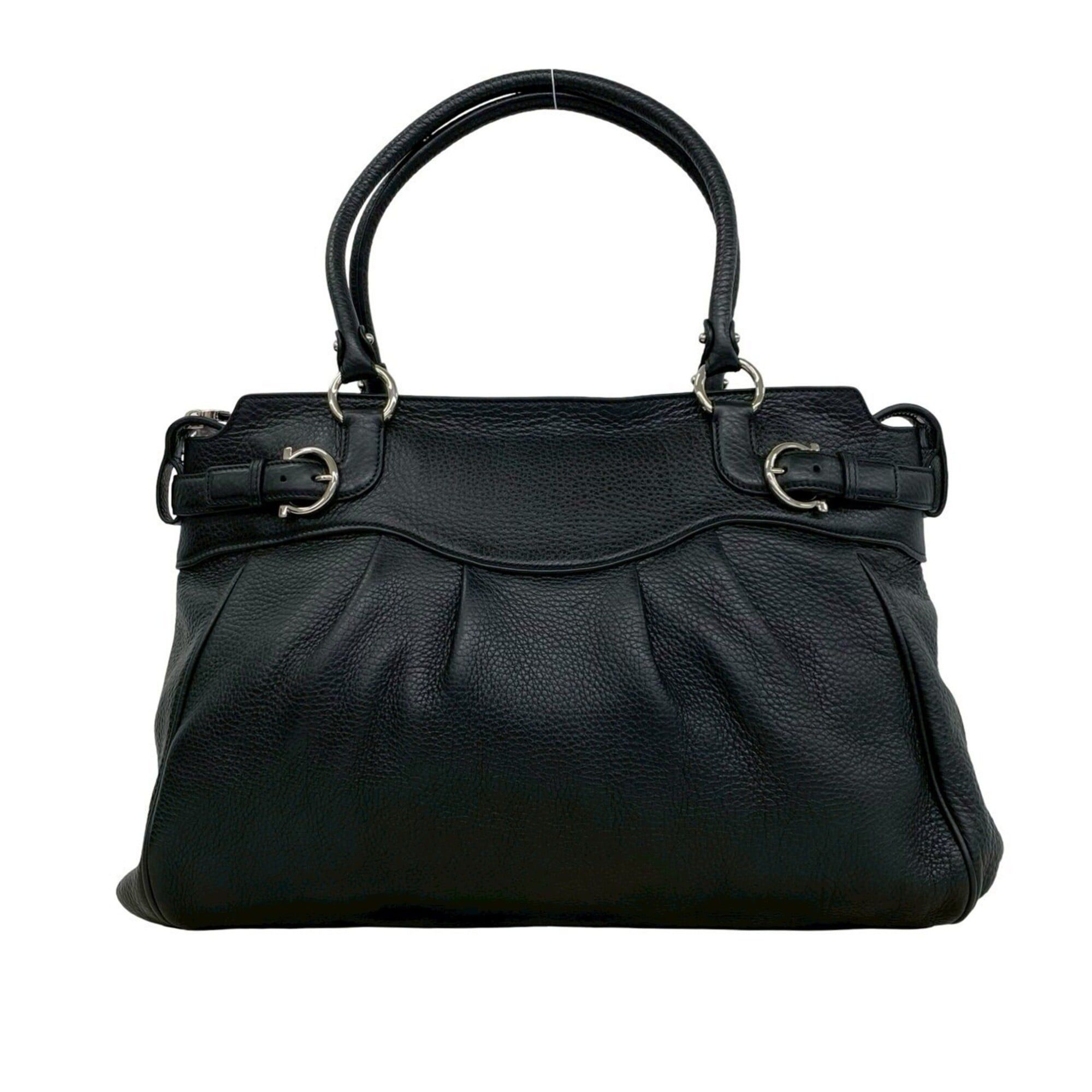 Salvatore Ferragamo Salvatore Ferragamo Gancini hardware leather tote bag/handbag, black, 93117 Size ONE SIZE - 1 Thumbnail
