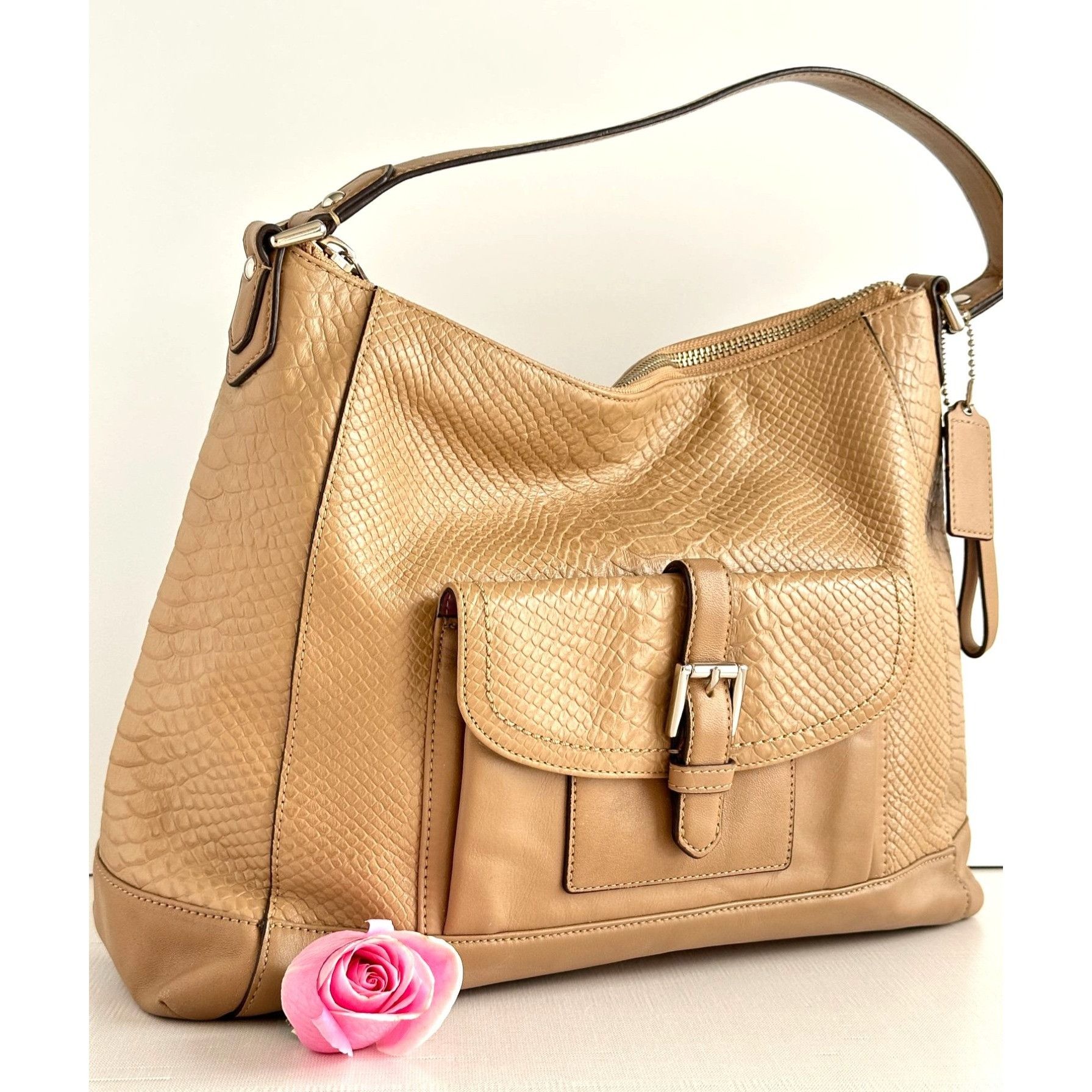 Coach Coach F31283 Charlie Python Leather Hobo Tote Shoulder Handb Size ONE SIZE - 1 Thumbnail