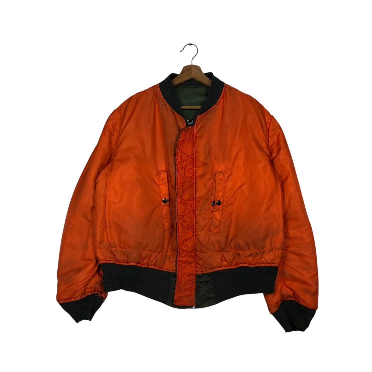 Vintage 🔥VTG REVERSIBLE MA-1 BOMBER JACKET ALPHA INDUSTRIES USA Size US L / EU 52-54 / 3 - 17 Thumbnail