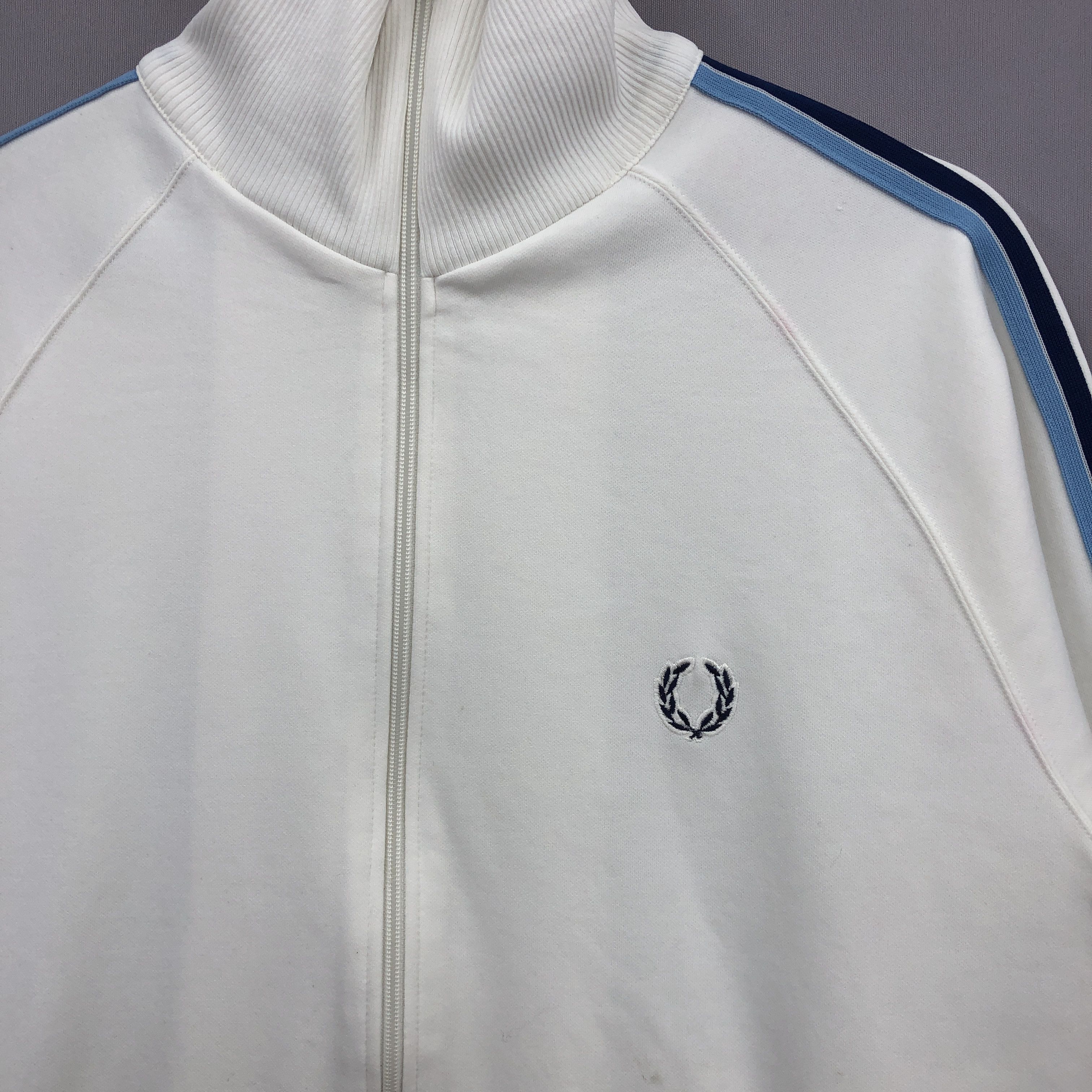 Fred Perry × Vintage Vintage Fred Perry Sweater Zipper Track Top Sweatshirt Size US L / EU 52-54 / 3 - 4 Thumbnail