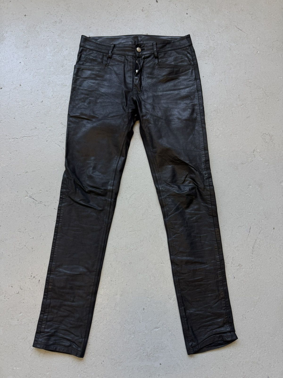 Rick Owens Rick Owens FW22 Strobe Leather Bottoms Size US 30 / EU 46 - 1 Thumbnail