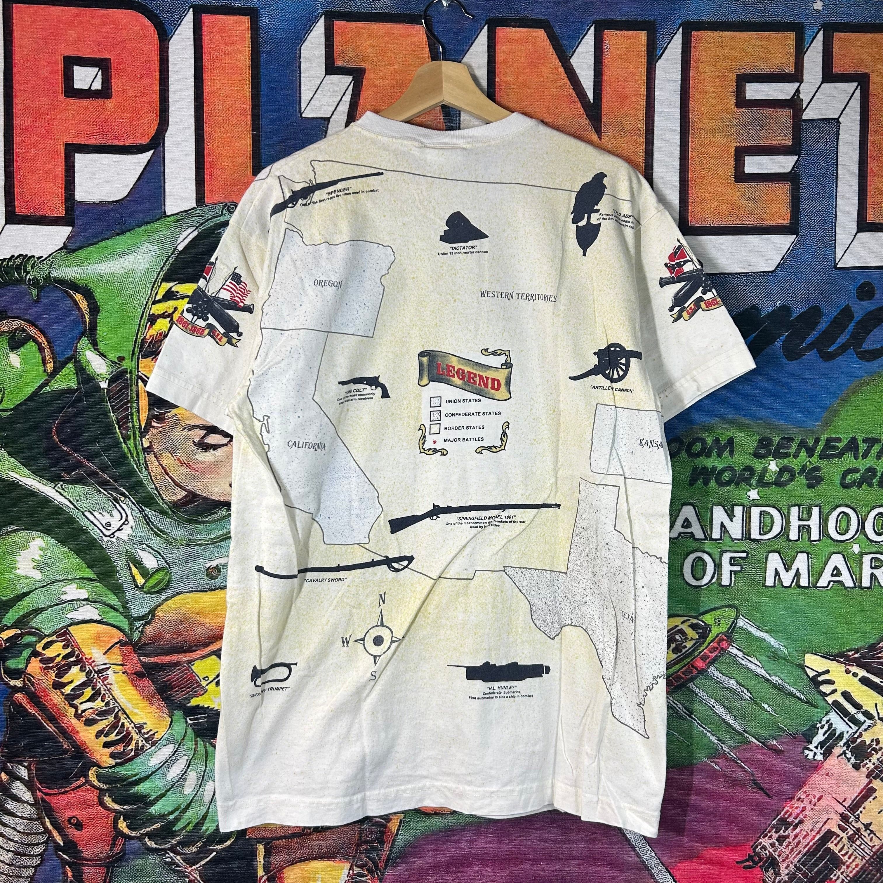 Vintage Vintage 90s Civil War Map Tee Size Large Size US L / EU 52-54 / 3 - 2 Thumbnail