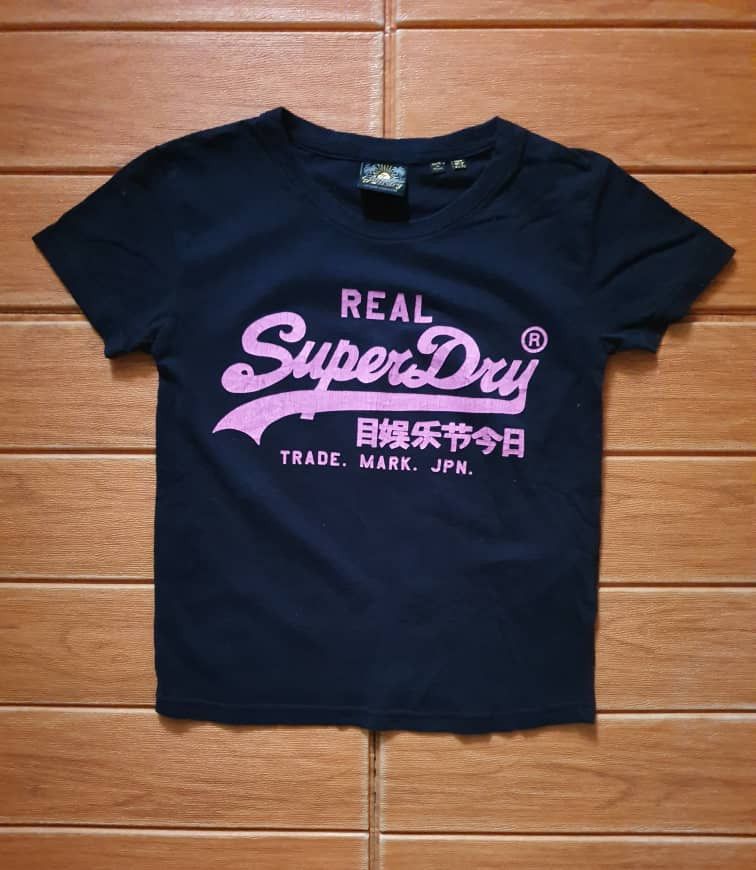 Superdry Superdry pink script Black shirt Size S / US 4 / IT 40 - 1 Thumbnail