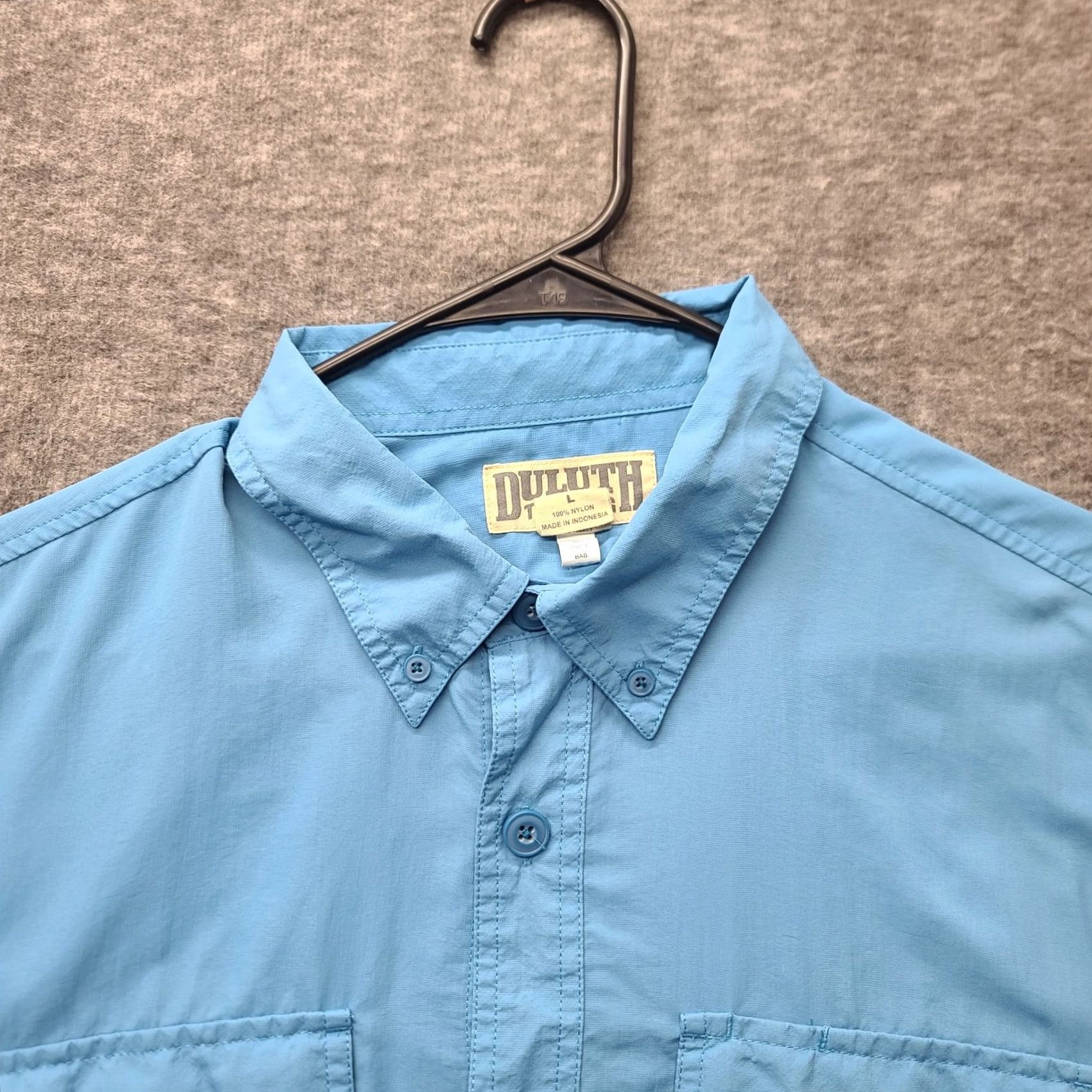 Vintage Duluth Armachillo Shirt Mens L Regular Fit Short Sleeve Button-Up Outdoor Breathable UV Protection Moisture Wicking Quick Dry Pockets Blue Size US L / EU 52-54 / 3 - 7 Thumbnail