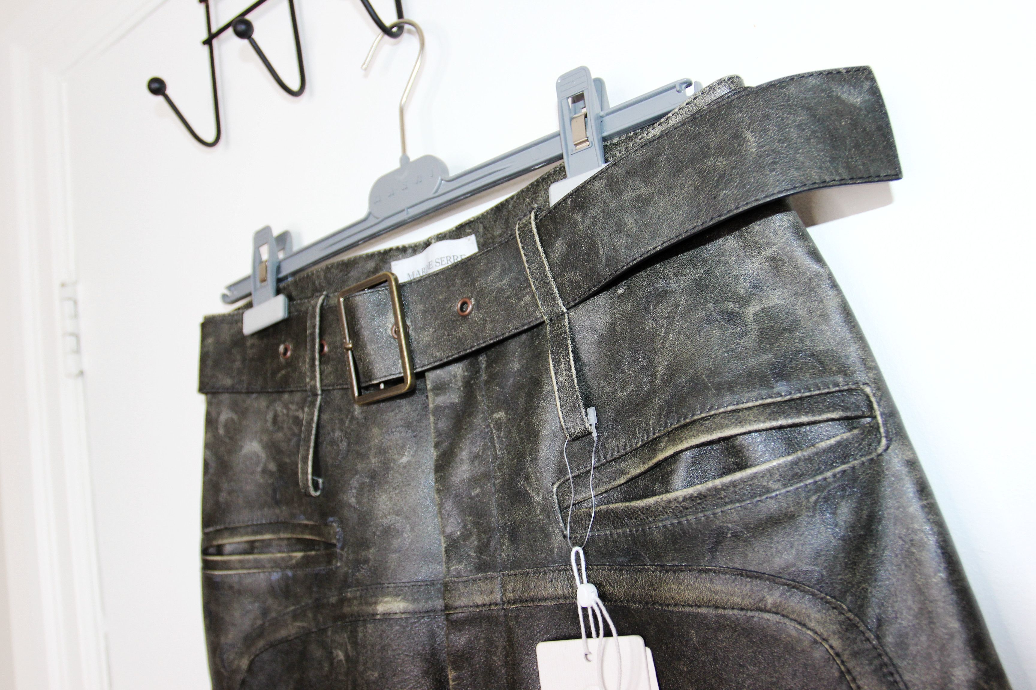 Marine Serre BNWT AW25 MARINE SERRE VINTAGE MOON LEATHER BELTED PANTS 46 Size US 30 / EU 46 - 4 Thumbnail