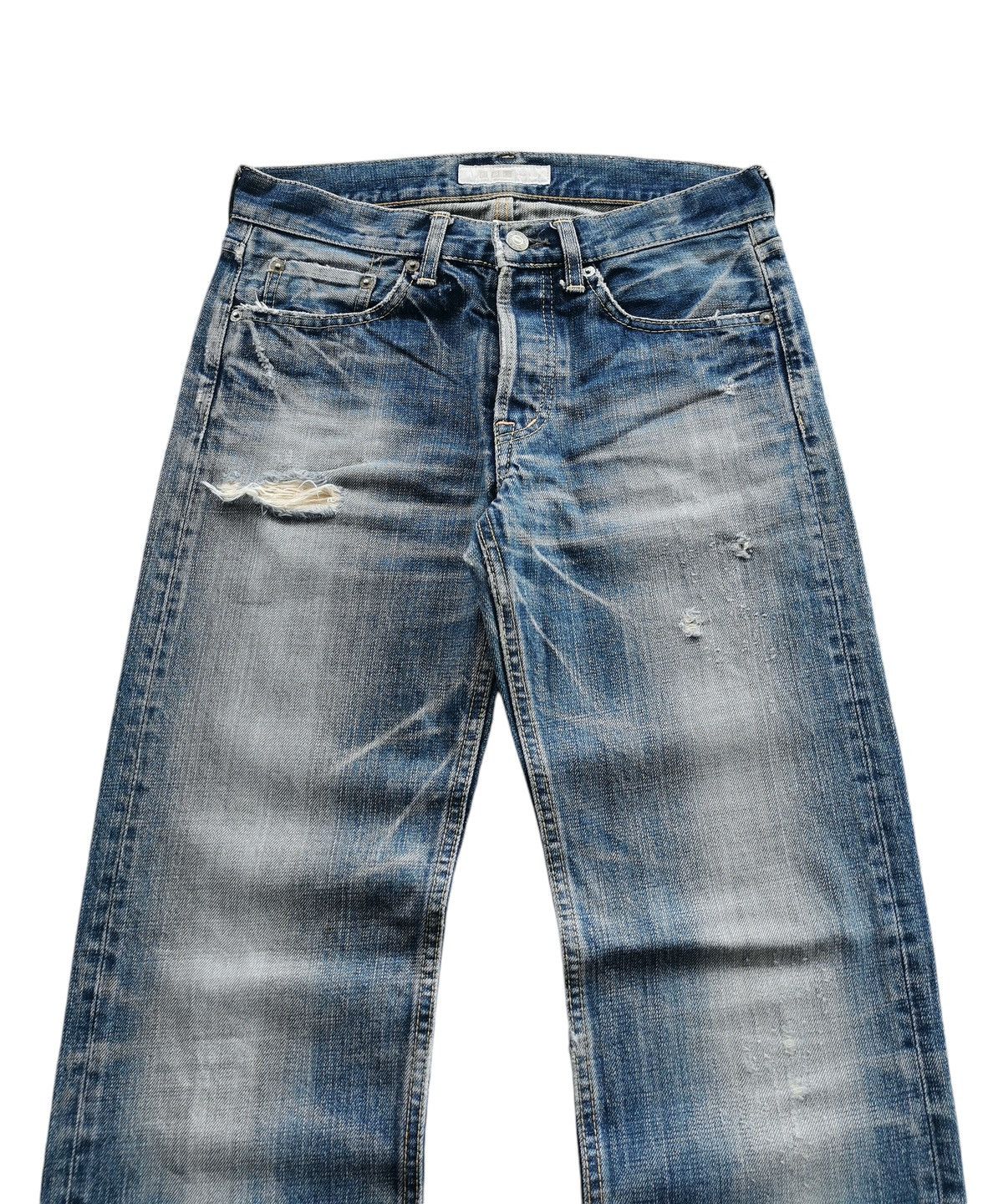 Japanese Brand Vintage DMG Distressed Japanese Denim Jeans Size US 30 / EU 46 - 2 Thumbnail