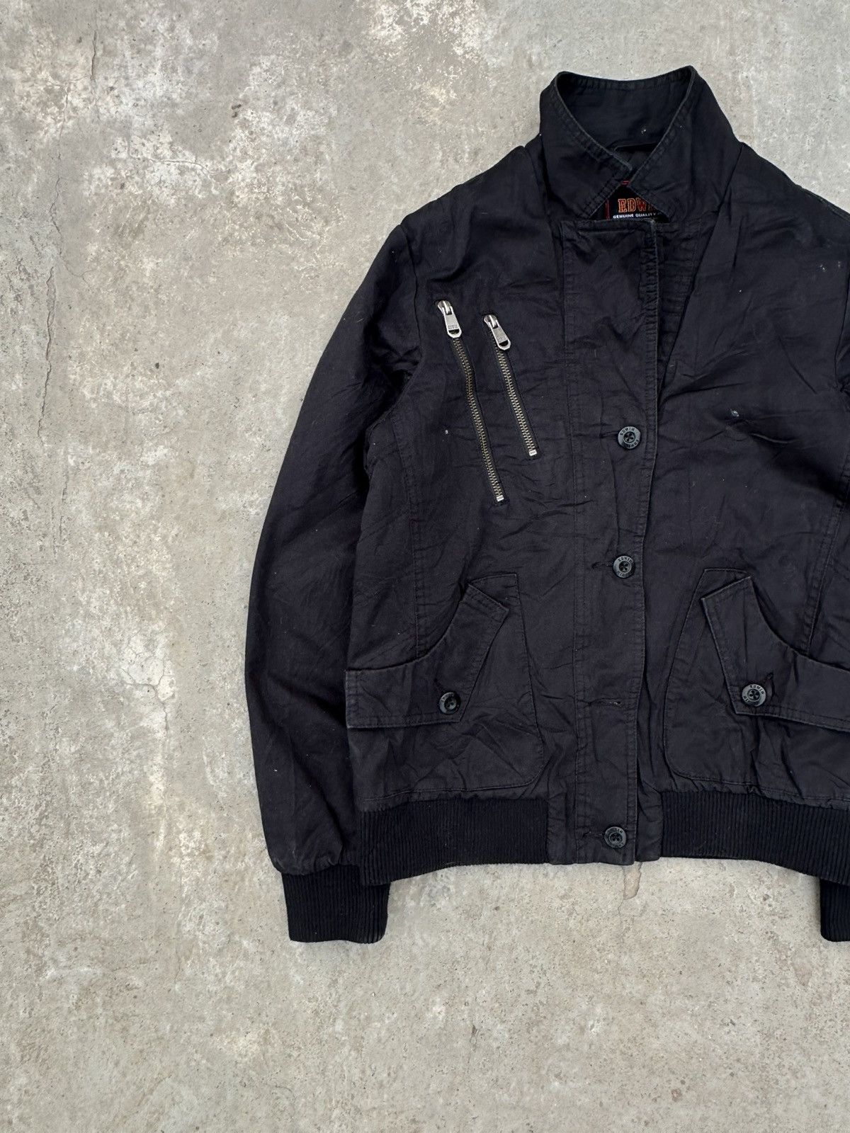 Edwin Vintage Y2K Edwin Archival Black Utility Bomber Jacket Size US M / EU 48-50 / 2 - 2 Thumbnail