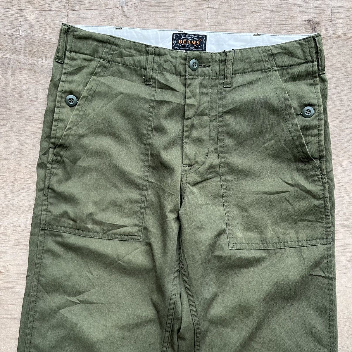 Beams Plus × Japanese Brand BEAMS JAPAN FATIGUE DARK GREEN PANTS Size US 31 - 1 Thumbnail