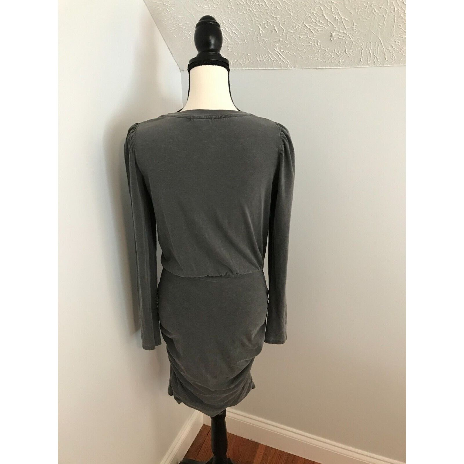 Anthropologie Anthropologie Sundry Shirred Puff Long Sleeve Dress Carbon Size S / US 4 / IT 40 - 4 Thumbnail