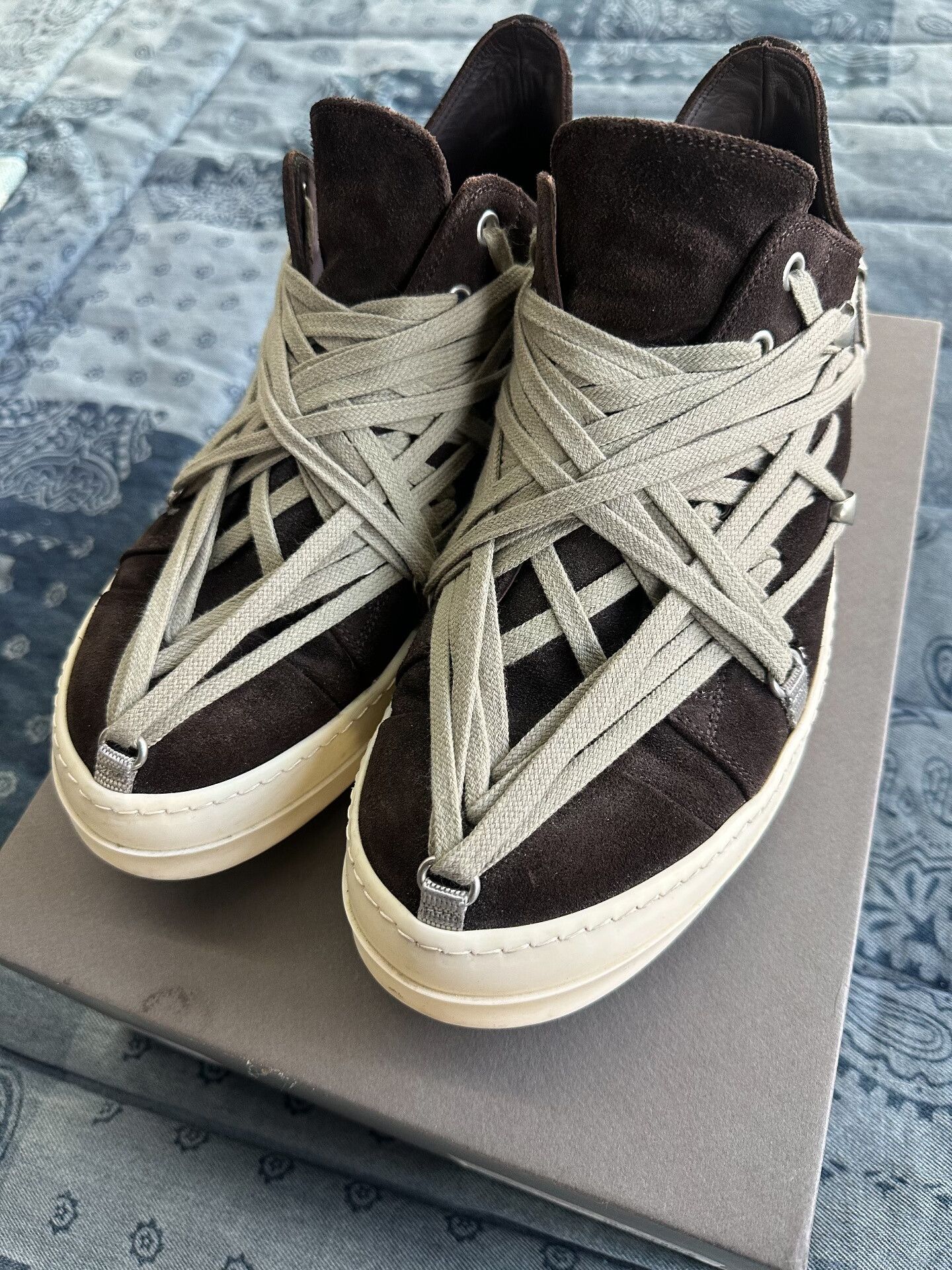 Rick Owens Rick Owens Brown Suede Low-Top Sneakers Size US 9 / EU 42 - 1 Thumbnail