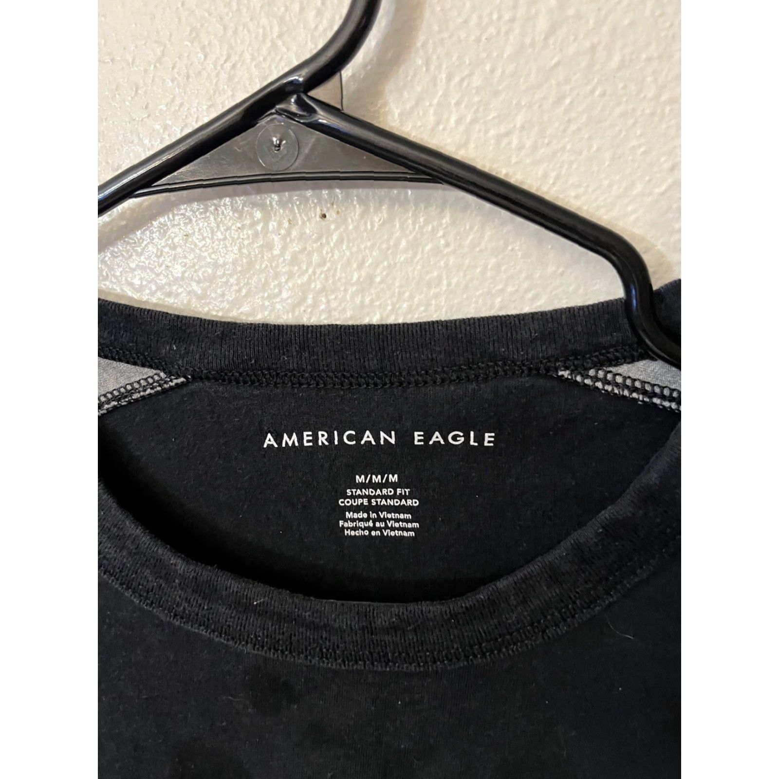 American Eagle Outfitters VINTAGE American Eagle Men’s T-Shirt Short Sleeve Crew Neck Logo Solid Black Size Medium All Seasons Size US M / EU 48-50 / 2 - 2 Thumbnail