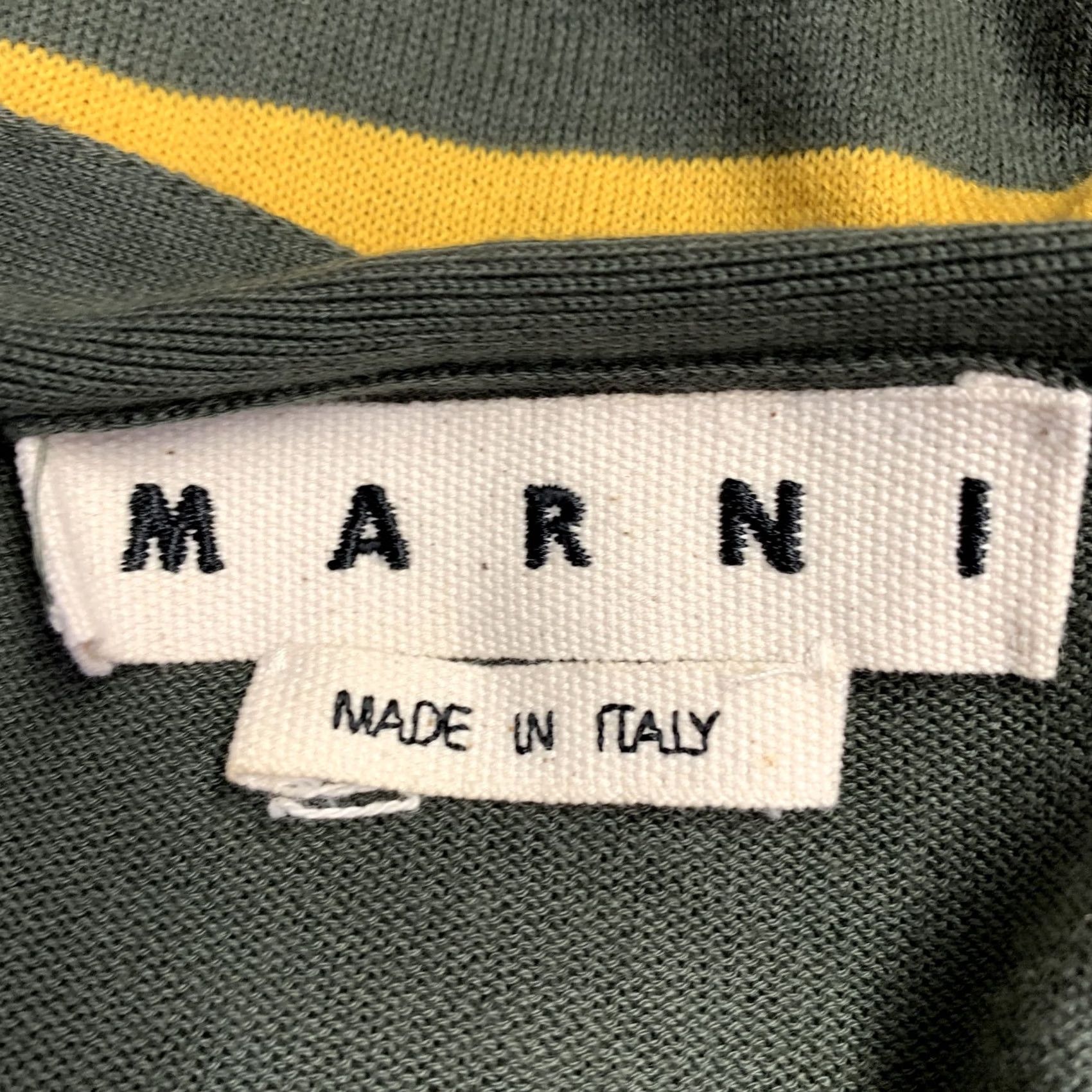 Marni MARNI Cotton Cardigan Size M Green Yellow Stripe V-Neck Size US M / EU 48-50 / 2 - 4 Thumbnail