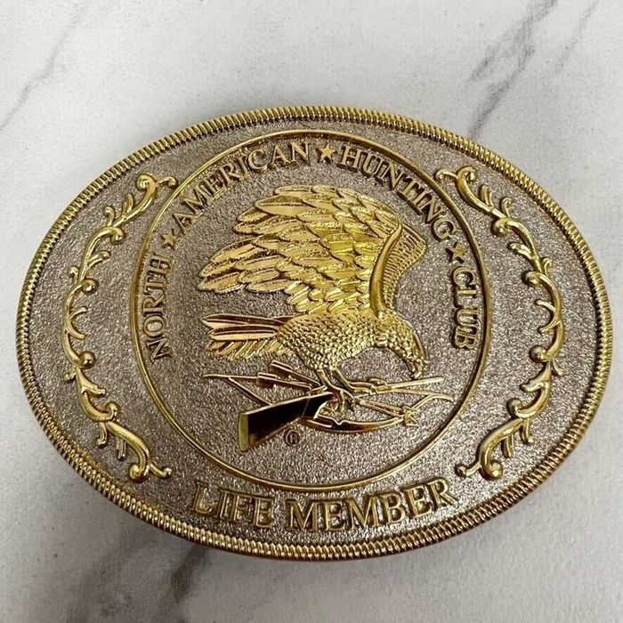 Vintage Vintage North American Hunting Club Life Member Belt Buckle ...