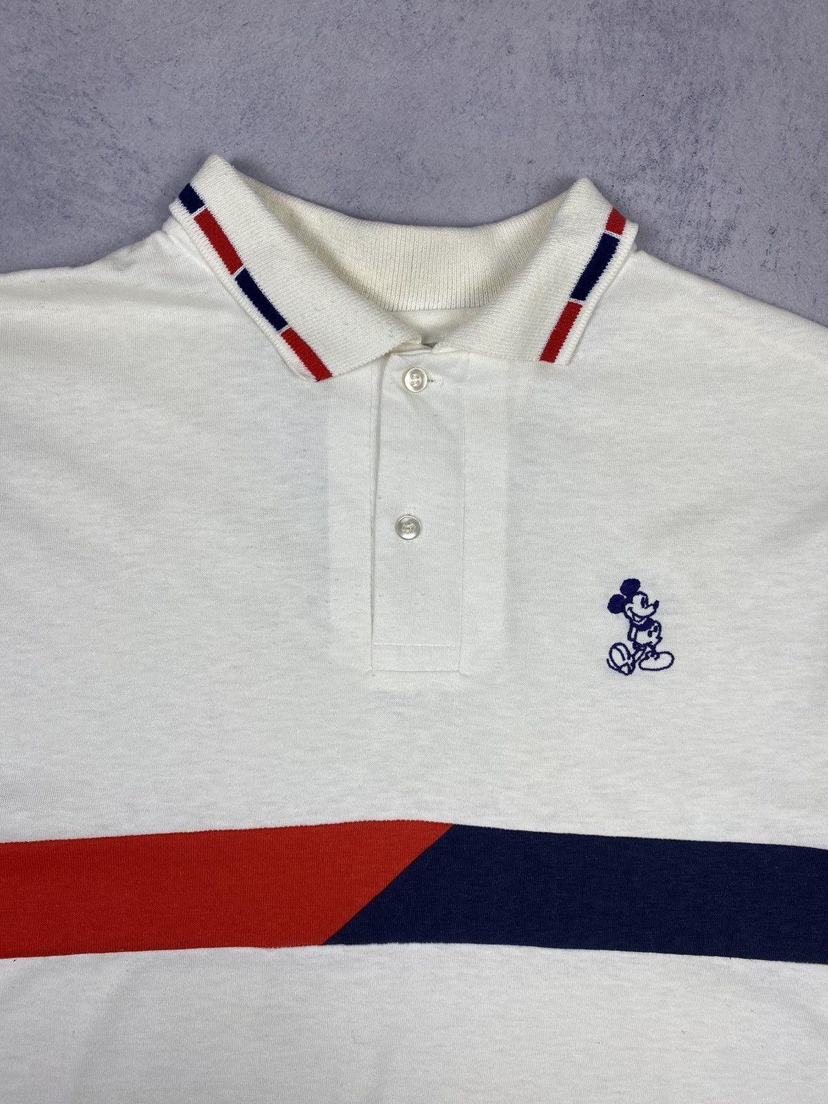 Disney × Vintage Vintage 90s Mickey Mouse Made In USA Embroidered Polo Tee Size US L / EU 52-54 / 3 - 4 Thumbnail
