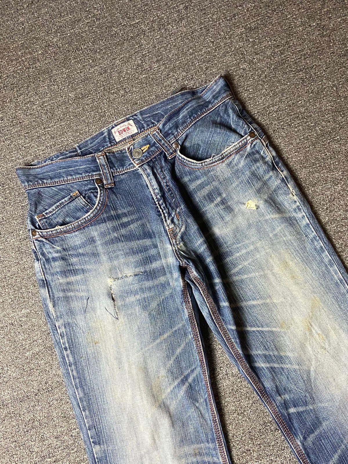 Edwin × Japanese Brand × Vintage Vintage Edwin XV Distressed Denim Jeans (128) Size US 35 - 11 Thumbnail
