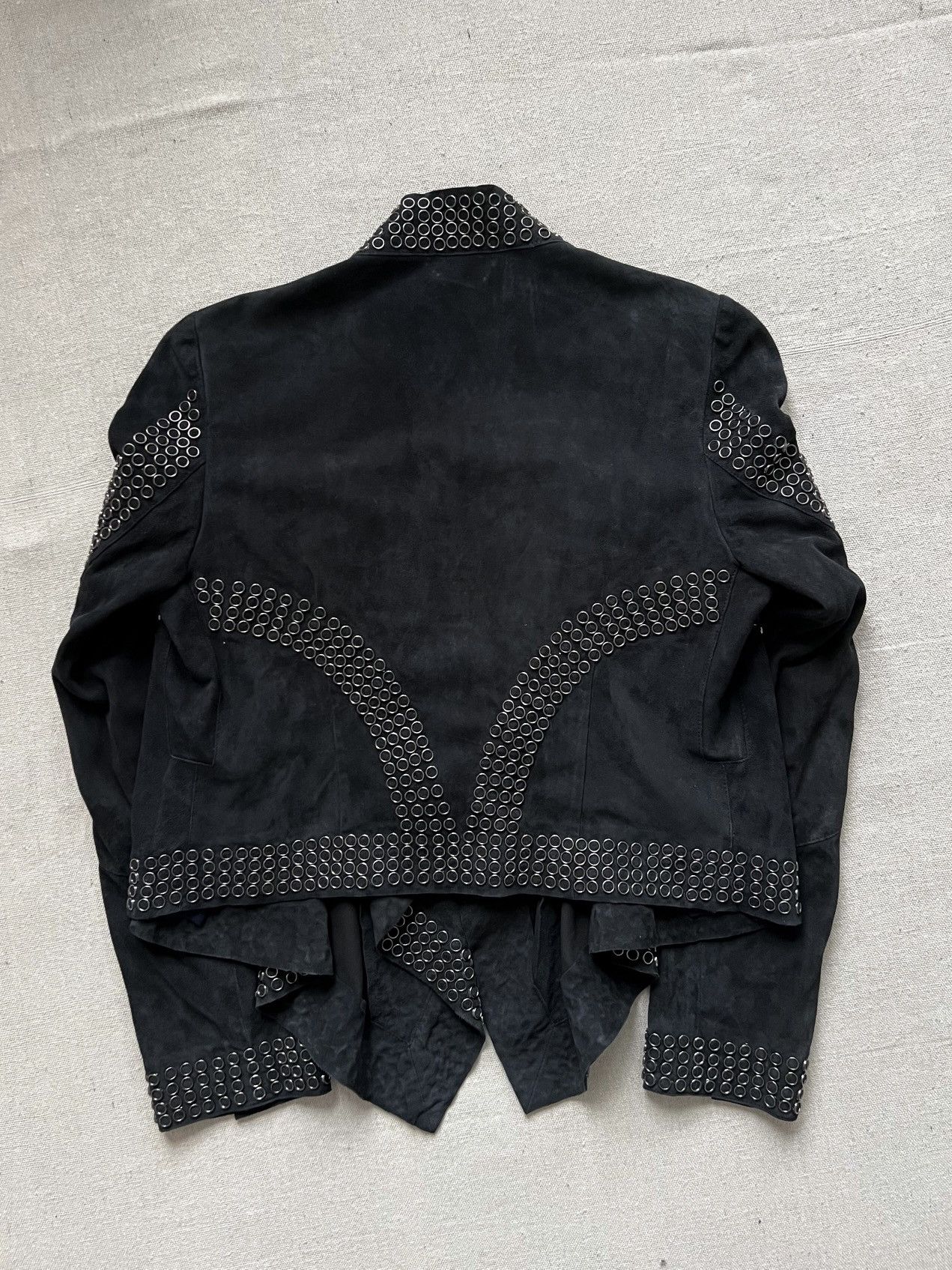 Roberto Cavalli AWO9 Runway Draped Suede Studded Leather Jacket Size M / US 6-8 / IT 42-44 - 3 Thumbnail