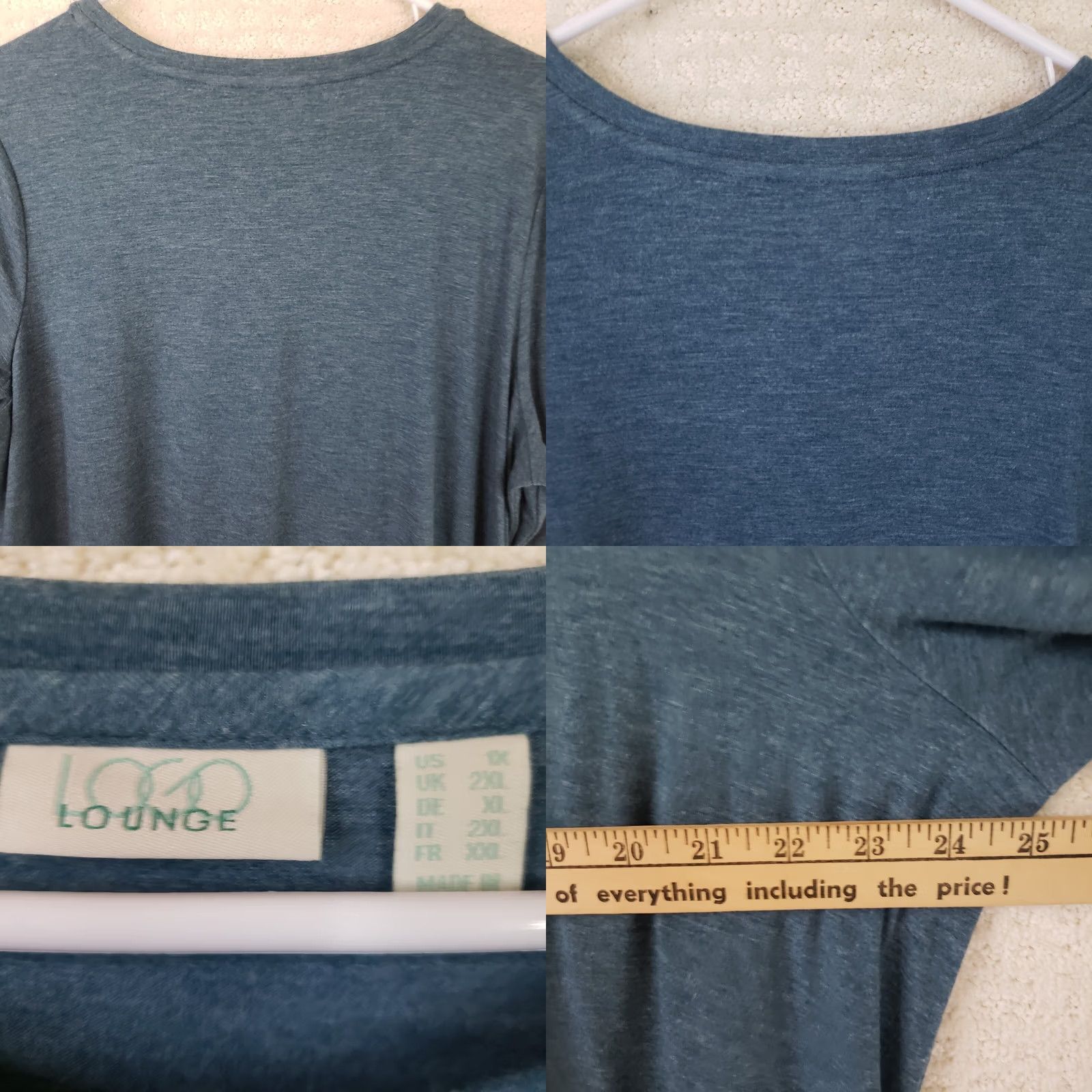 Vintage LOGO Lori Goldstein Tunic Sweatshirt Top Womens 1X Green Cowl Neck Pullover Kangaroo Pocket Casual Knit Spin Size XL / US 12-14 / IT 48-50 - 8 Thumbnail