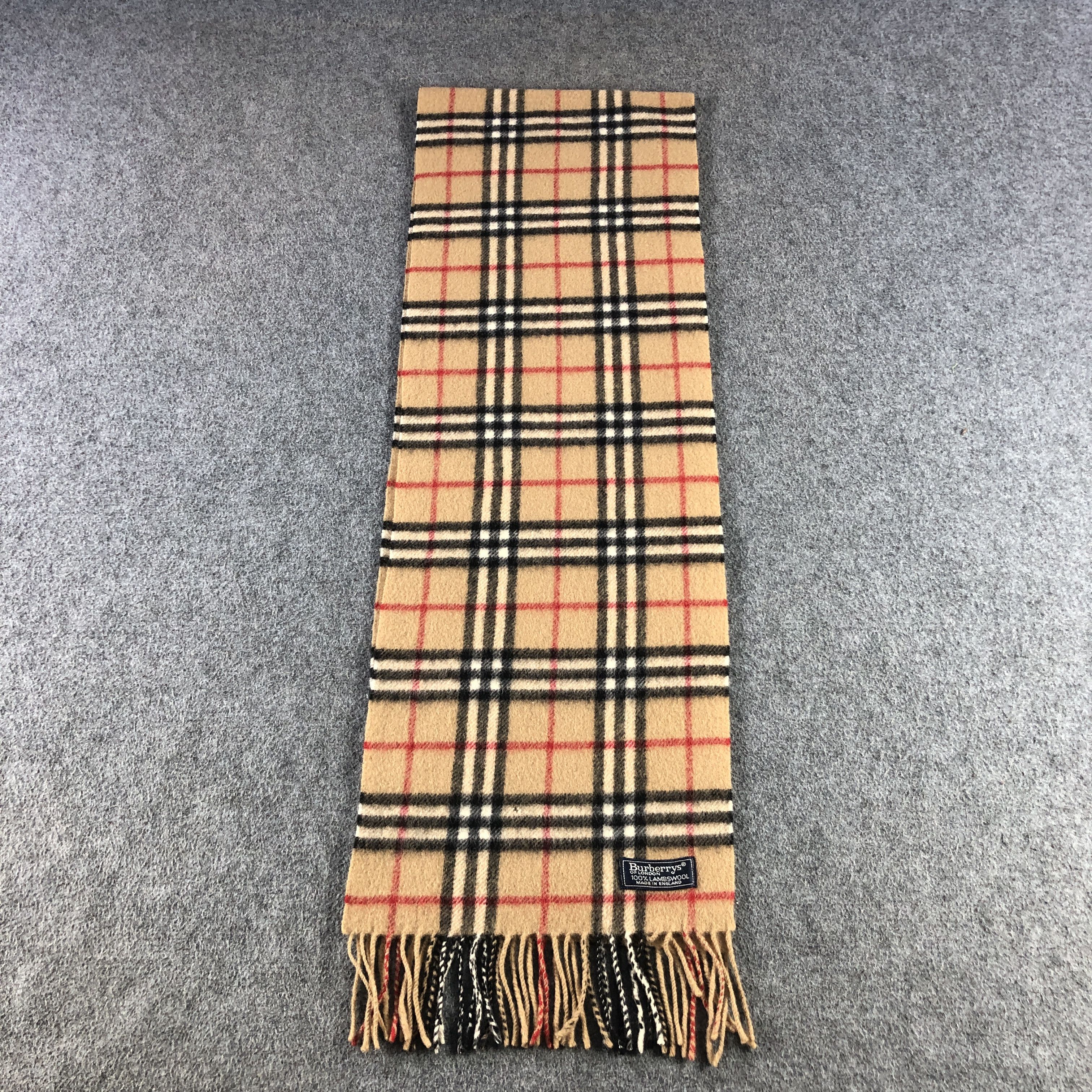 Burberry Burberry Tan Nova Check Wool Scarf Muffler V2908 Size ONE SIZE - 2 Thumbnail